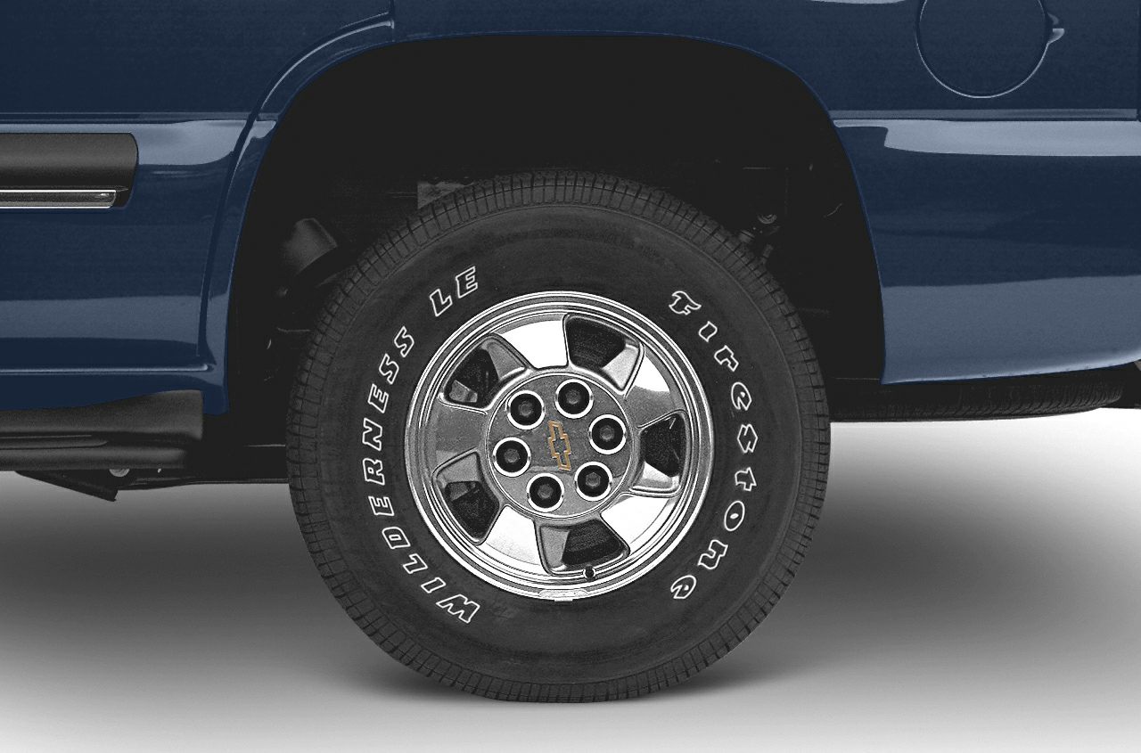 Chrome alloy wheel with Firestone Wilderness LE tire