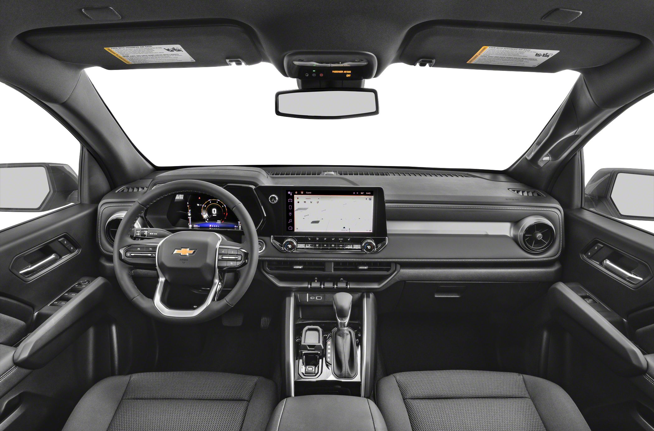 Digital dashboard and touchscreen infotainment with multifunction steering wheel