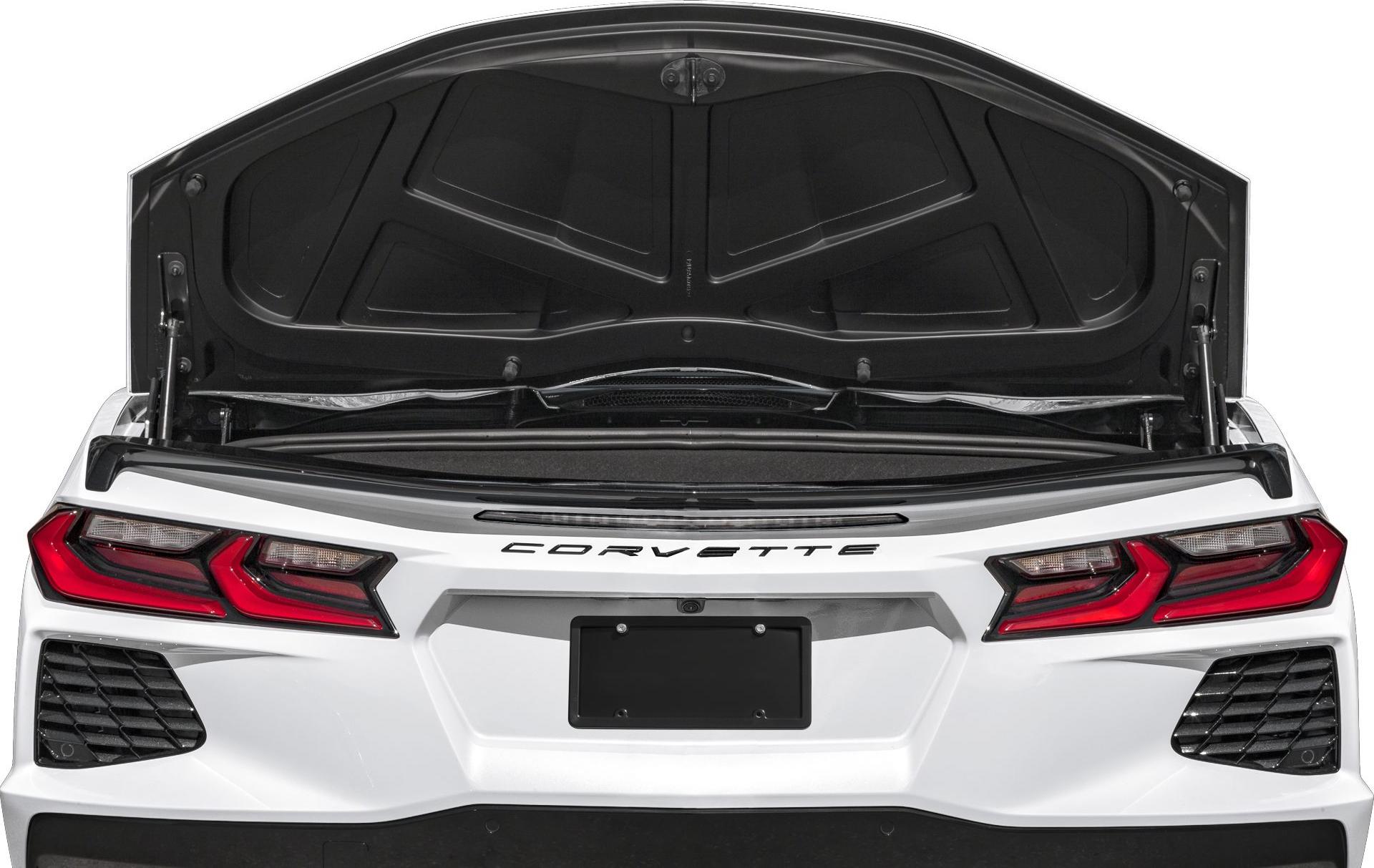 Rear view of convertible trunk with taillights and open lid