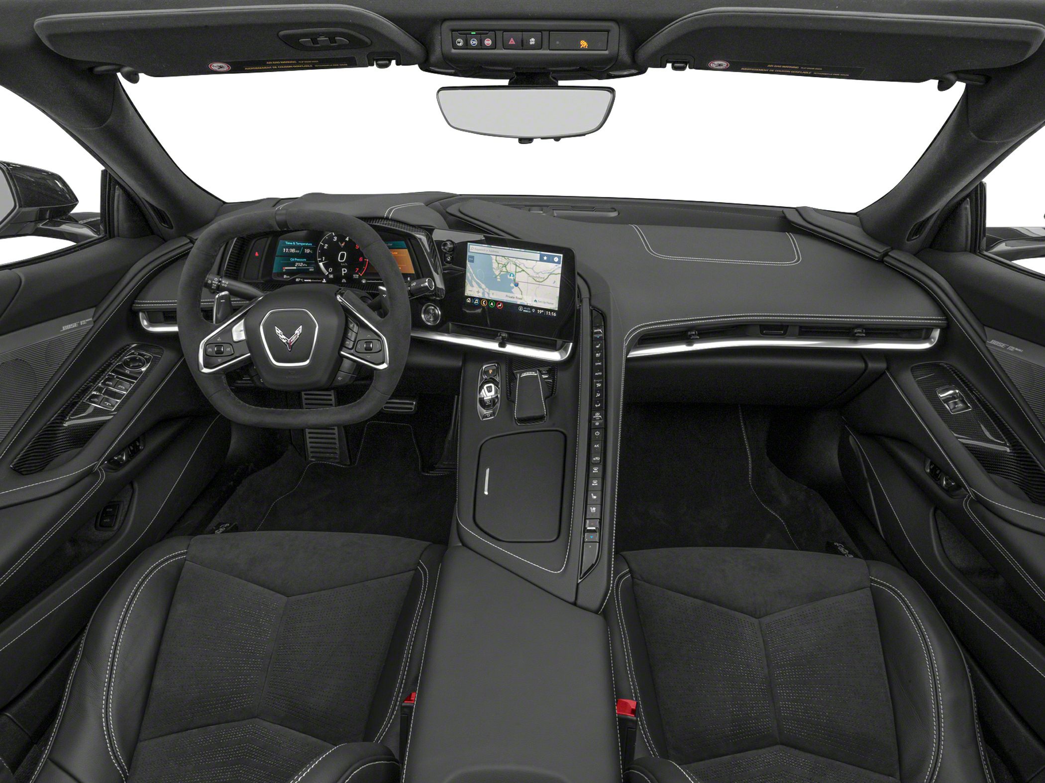 Modern interior with digital dashboard and touchscreen