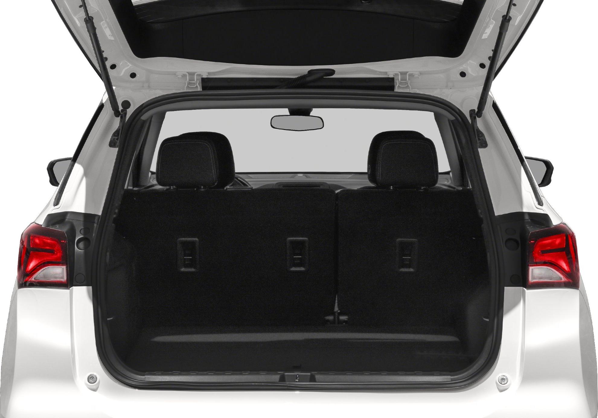 Open rear trunk space with visible back seats and headrests