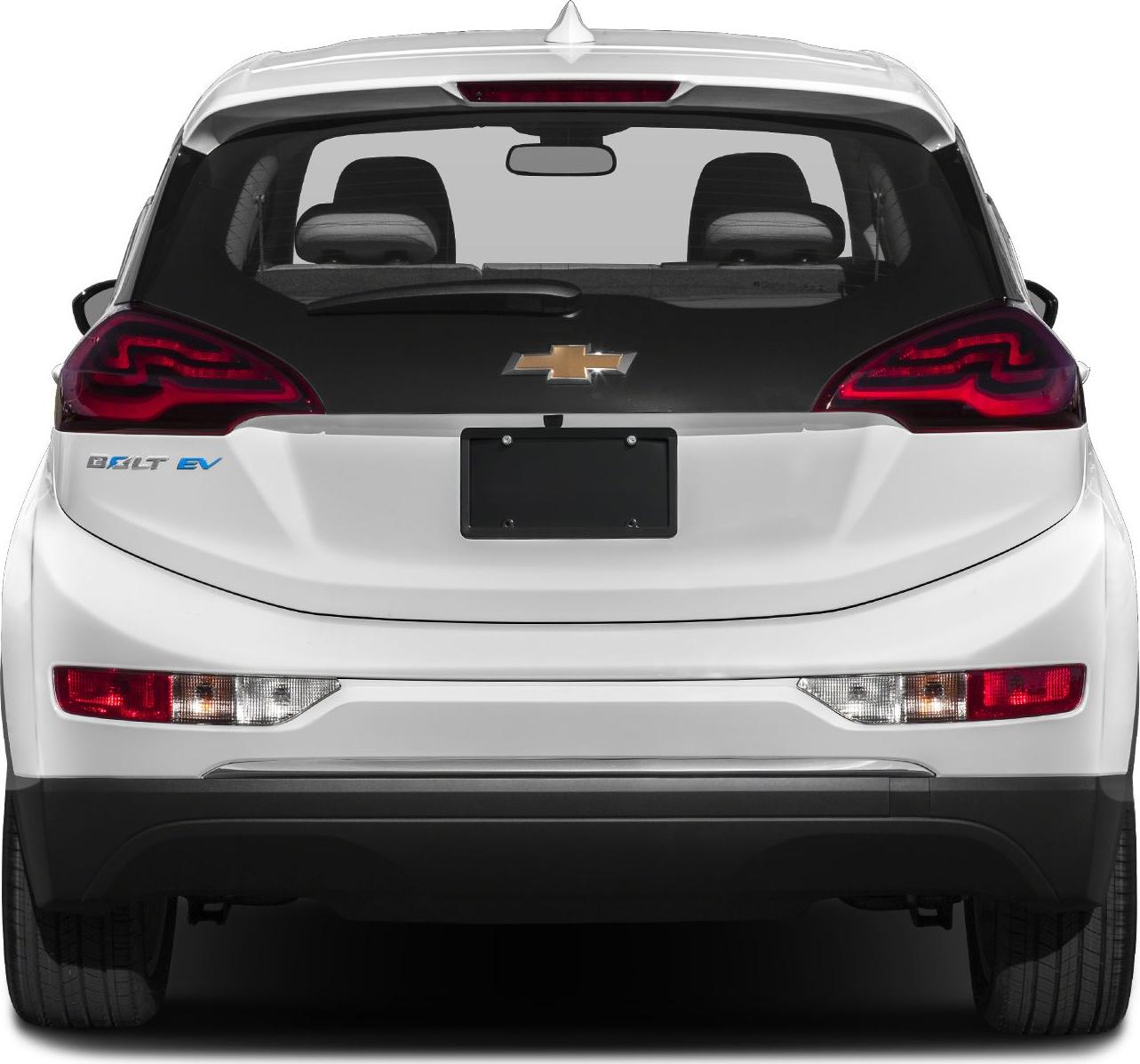 Rear view of electric hatchback with distinctive taillights