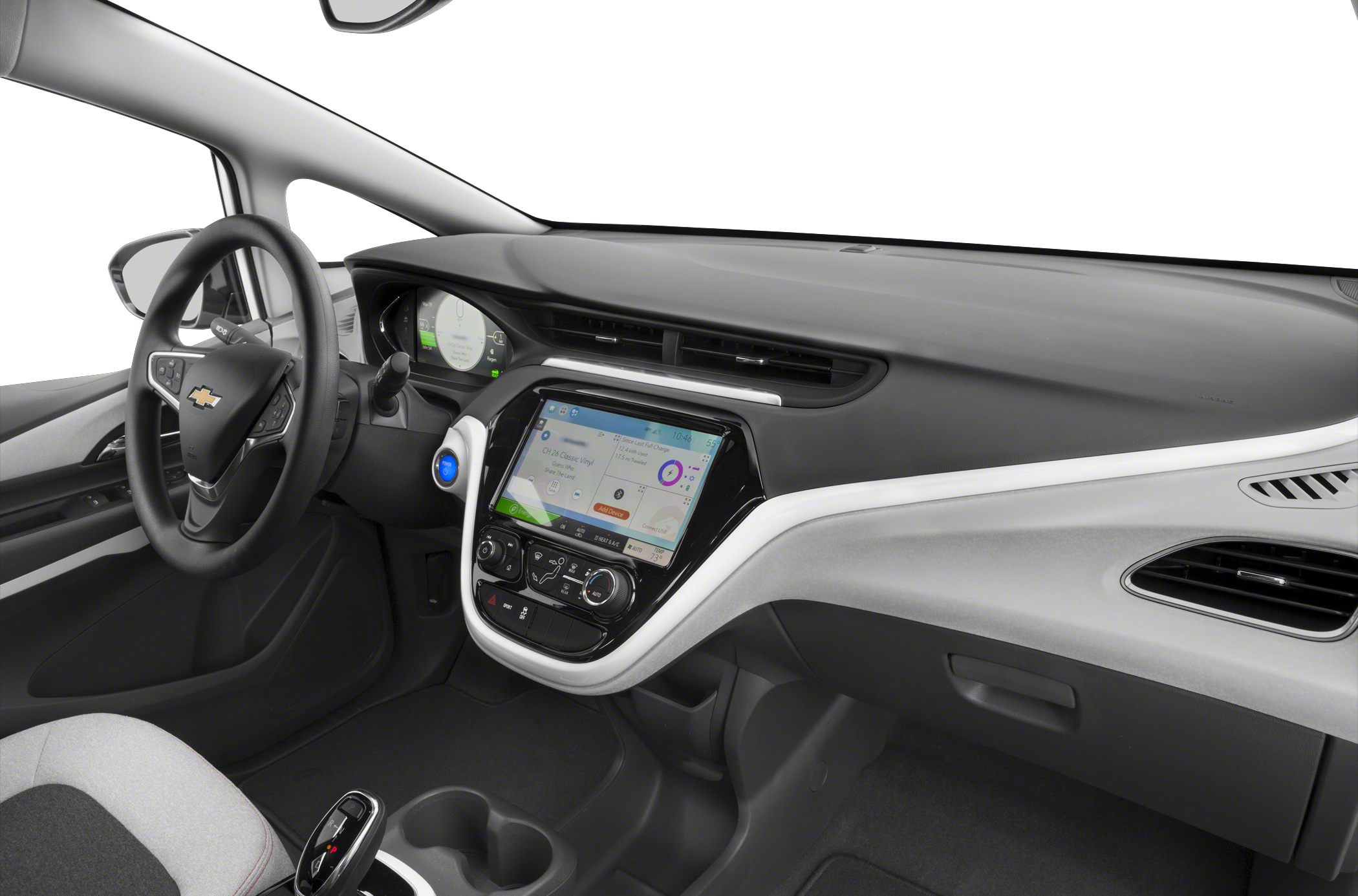Modern dashboard with digital display and infotainment touchscreen