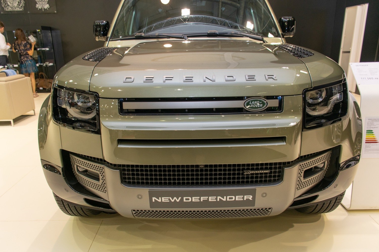Close-up of front grille and headlights