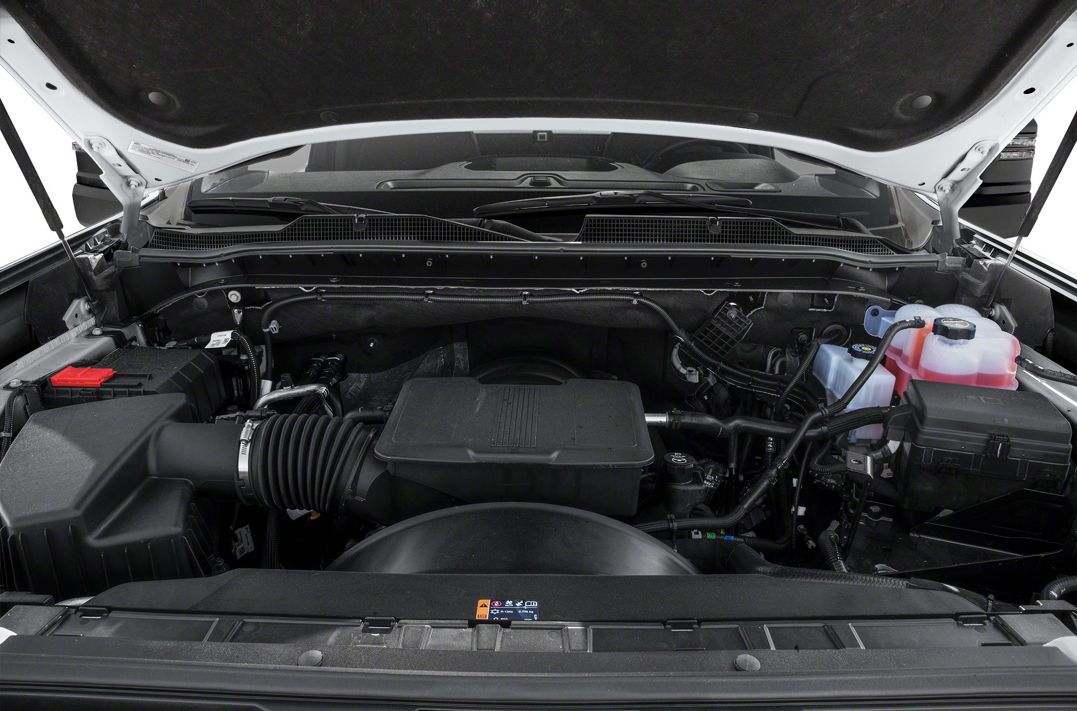 Open hood showcasing detailed engine bay and components