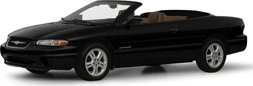 3/4 front-left view, Black Clearcoat / Camel Vinyl Top