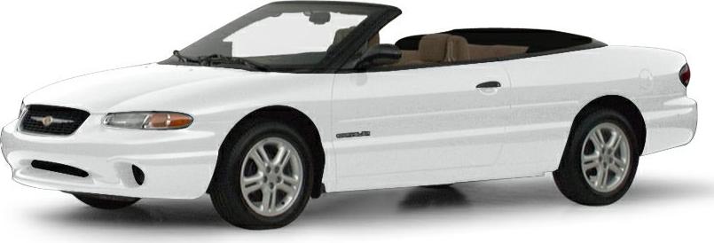 3/4 front-left view, Bright White Clearcoat / Camel Vinyl Top