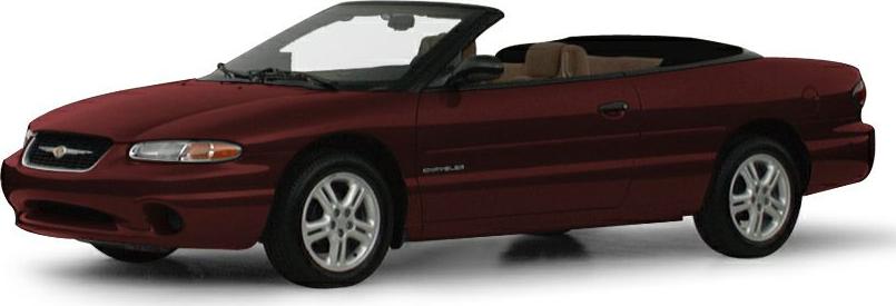 3/4 front-left view, Deep Cranberry Pearlcoat / Camel Vinyl Top