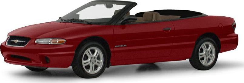 3/4 front-left view, Inferno Red Tinted Pearlcoat / Black Vinyl Top