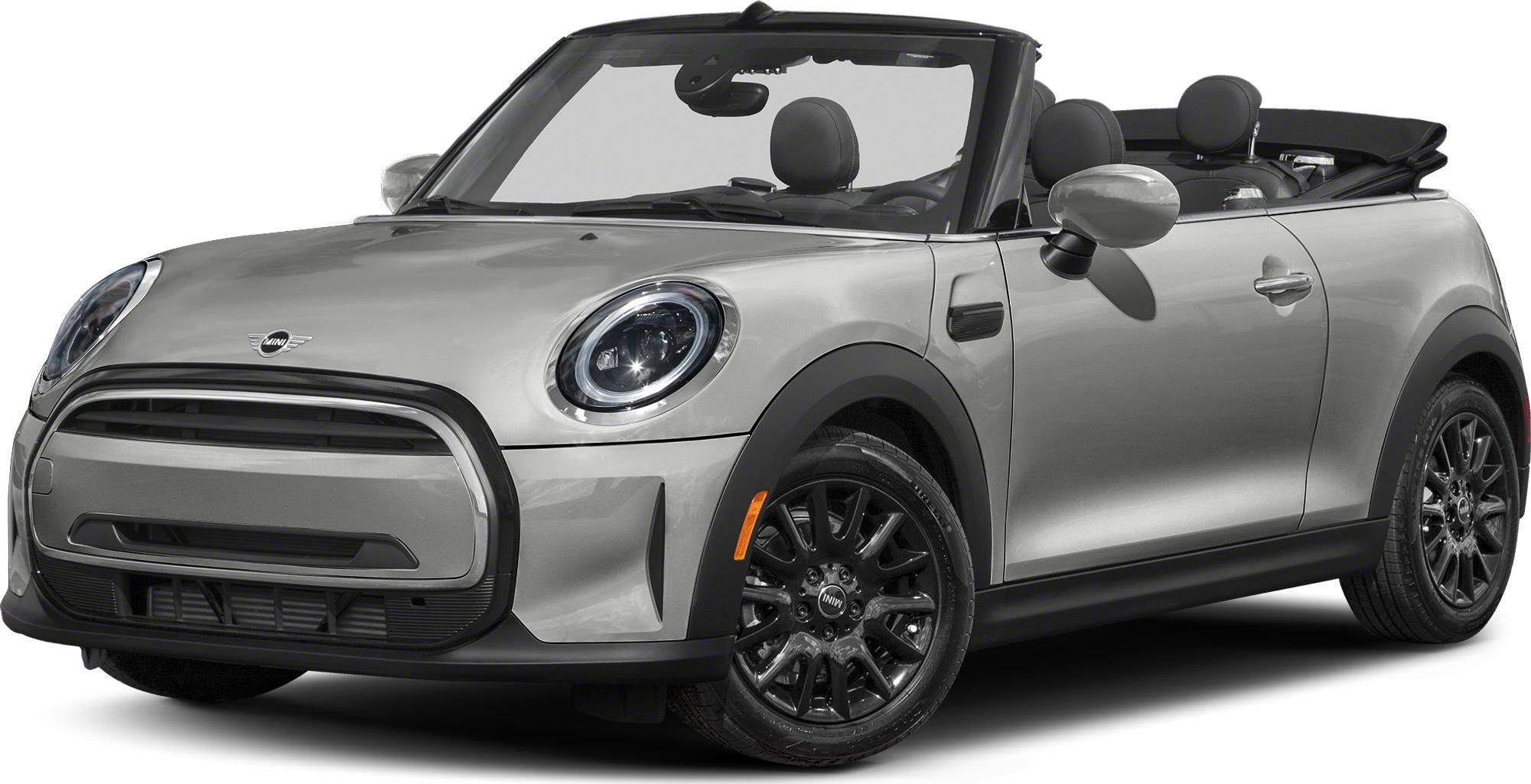 Convertible with open roof and modern round headlights