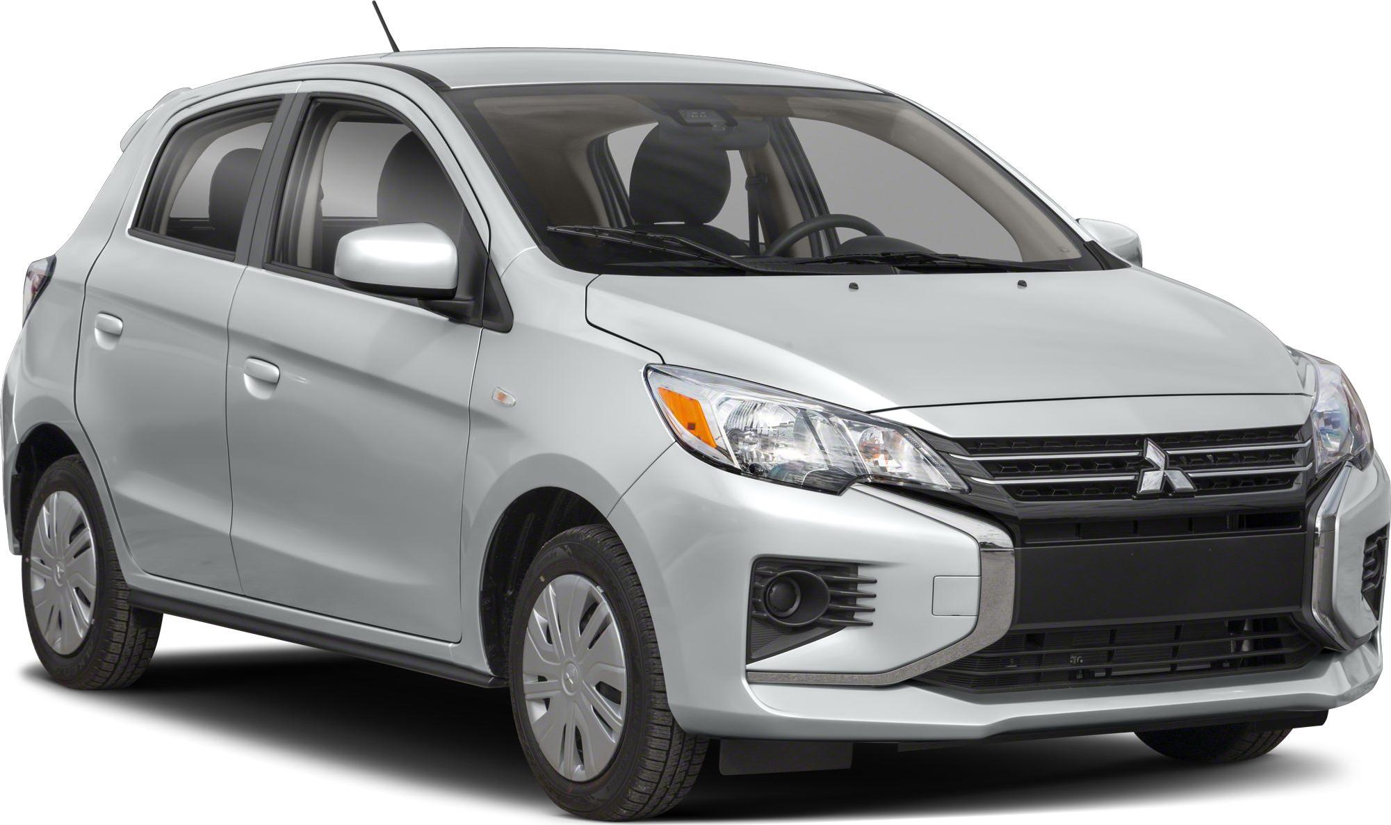 Front three-quarter view of compact hatchback with facelift design and headlight details