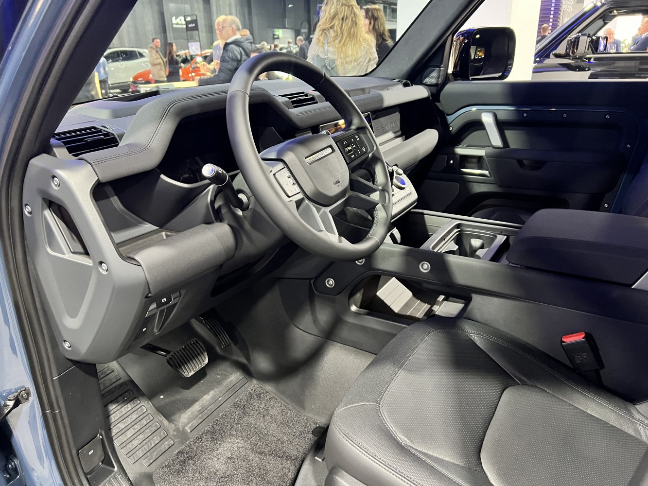 Modern dashboard and steering wheel with ergonomic design