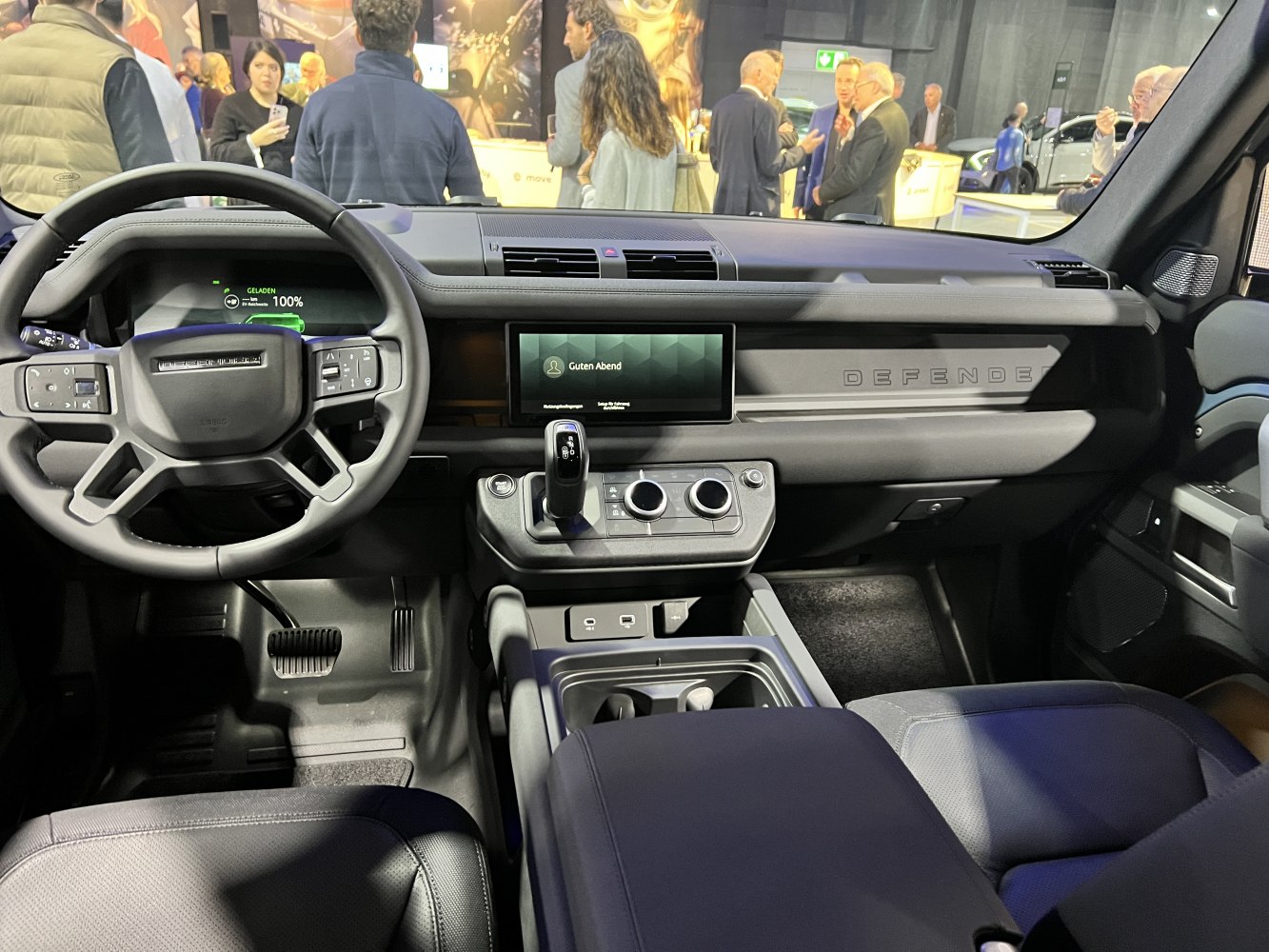 Modern dashboard and digital steering wheel controls with center touchscreen