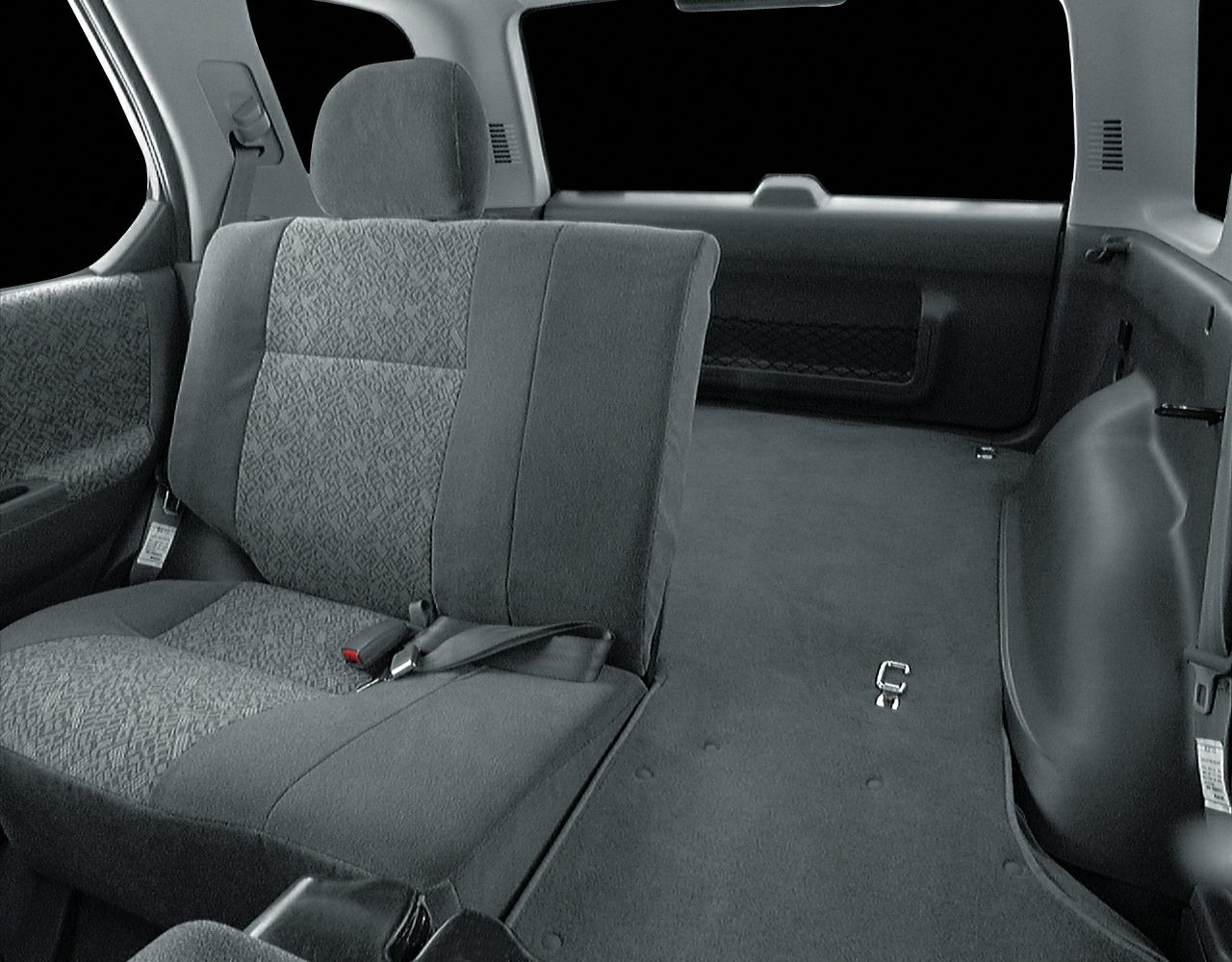 Rear interior with folding rear seat and spacious cargo area