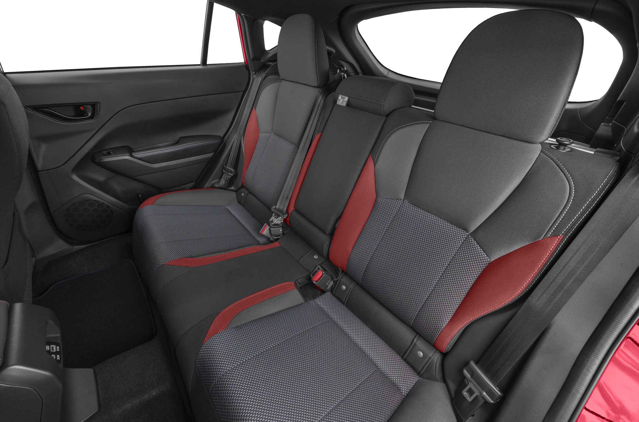 Rear seat with two-tone upholstery and modern design