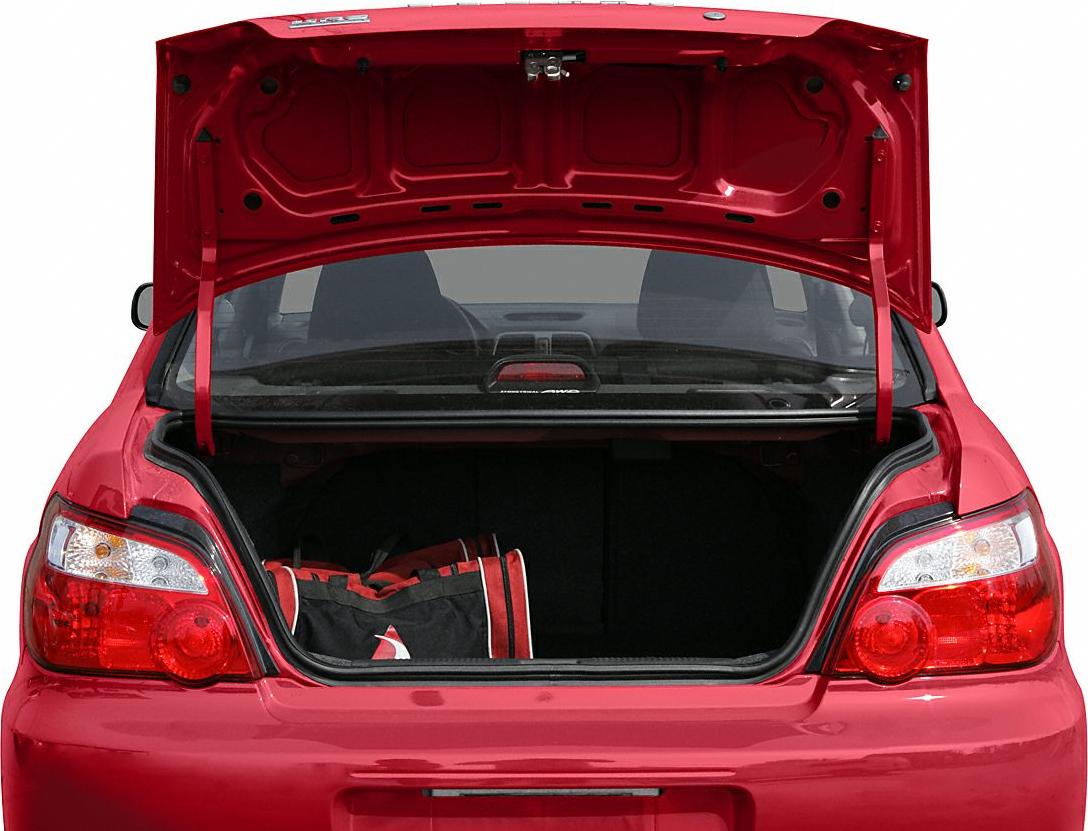 Open trunk with visible taillights and rear car styling.