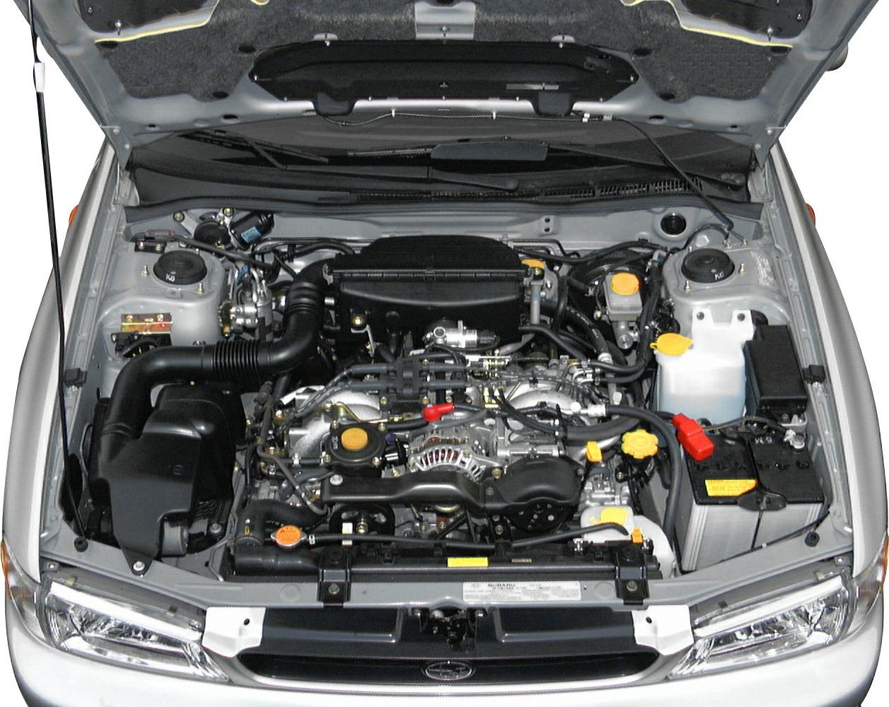 Engine bay with visible motor components under hood