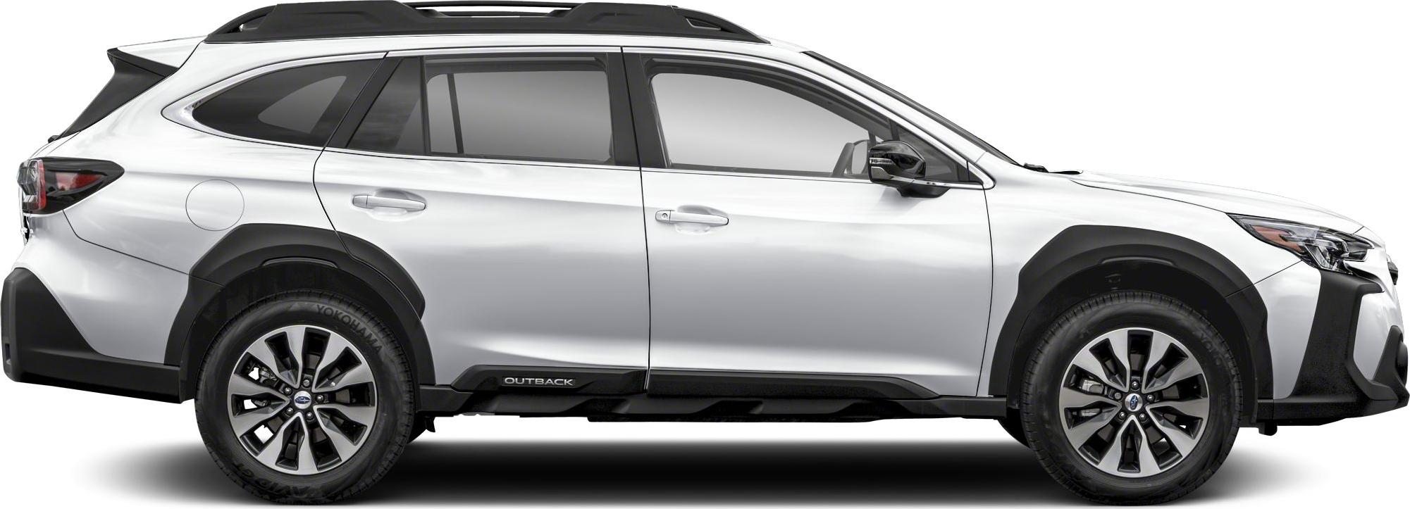 Side profile of midsize SUV with rugged fender flares and alloy wheels