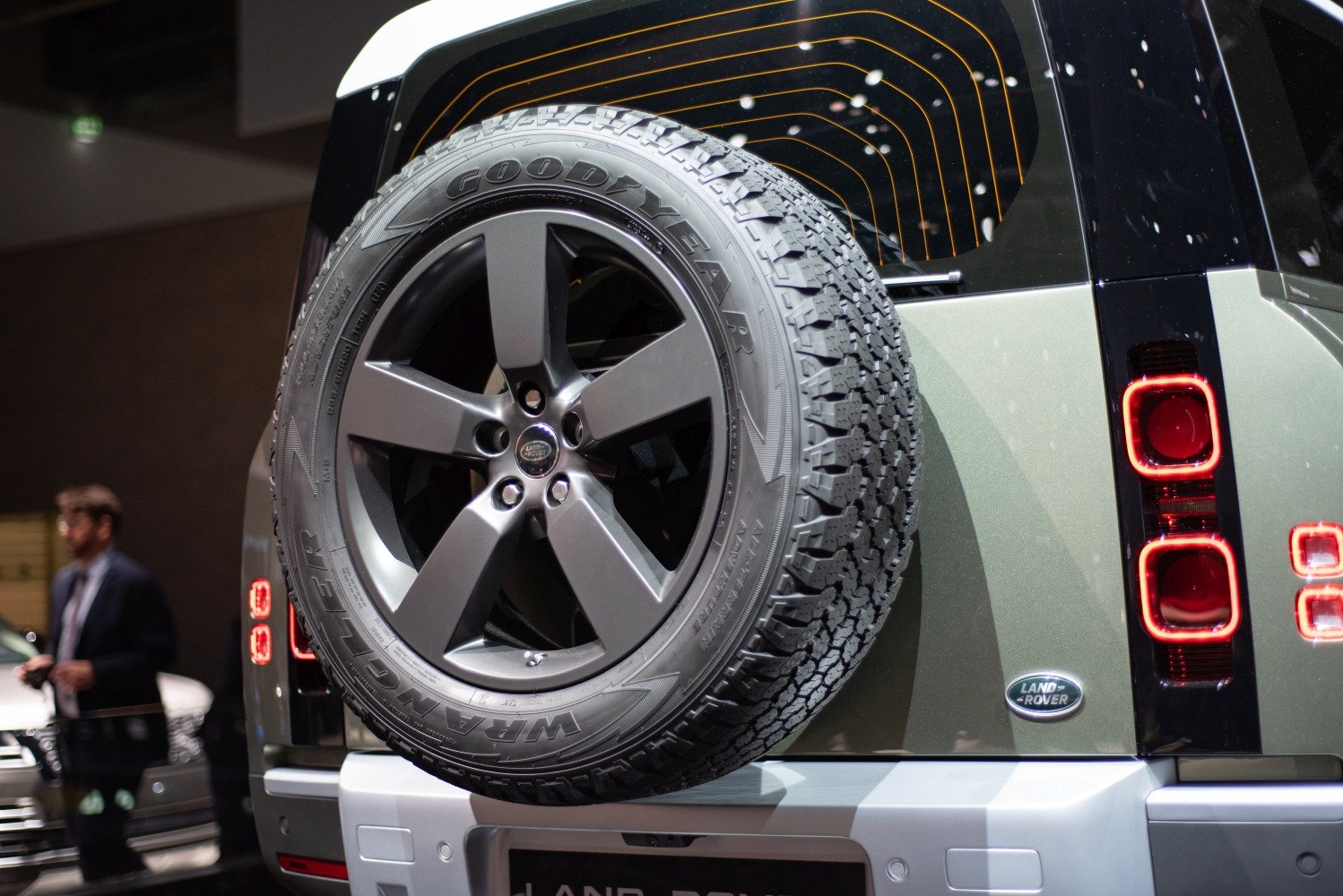 Rear spare tire and distinctive vertical tail lights
