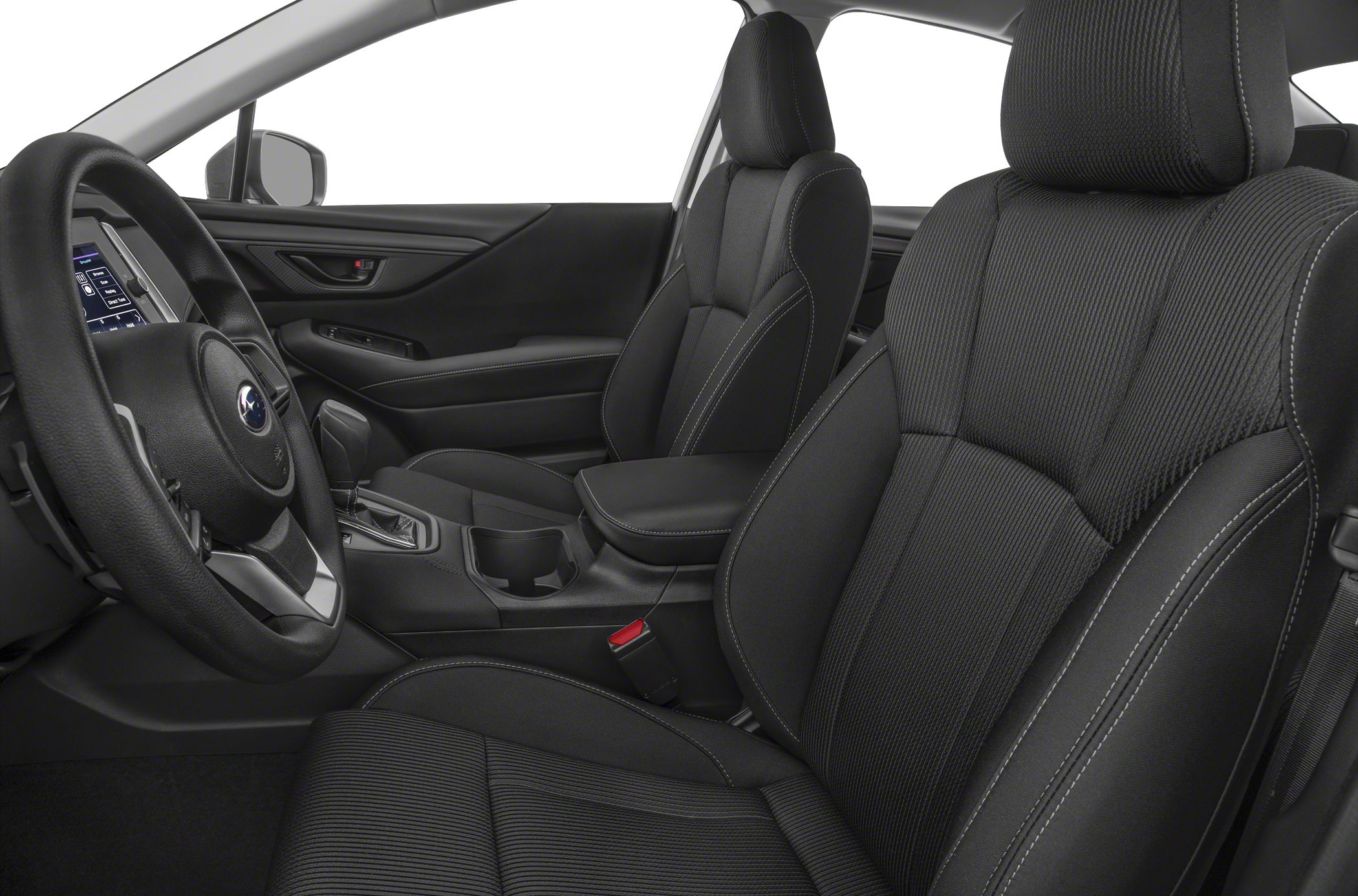 Front seats and interior cabin of a modern vehicle
