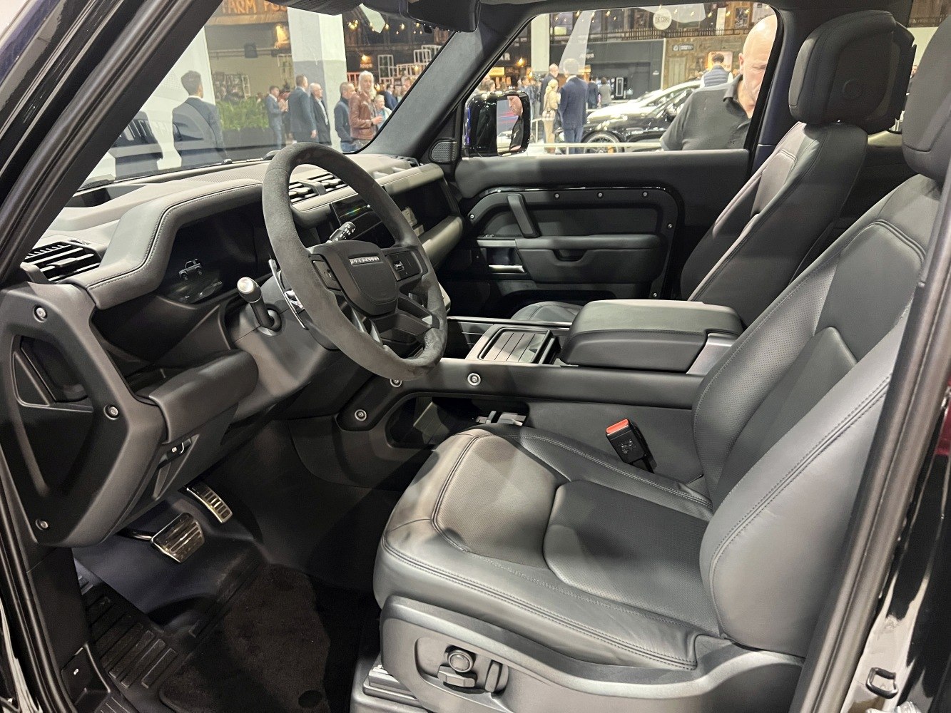 Modern SUV interior with leather seats and advanced dashboard design