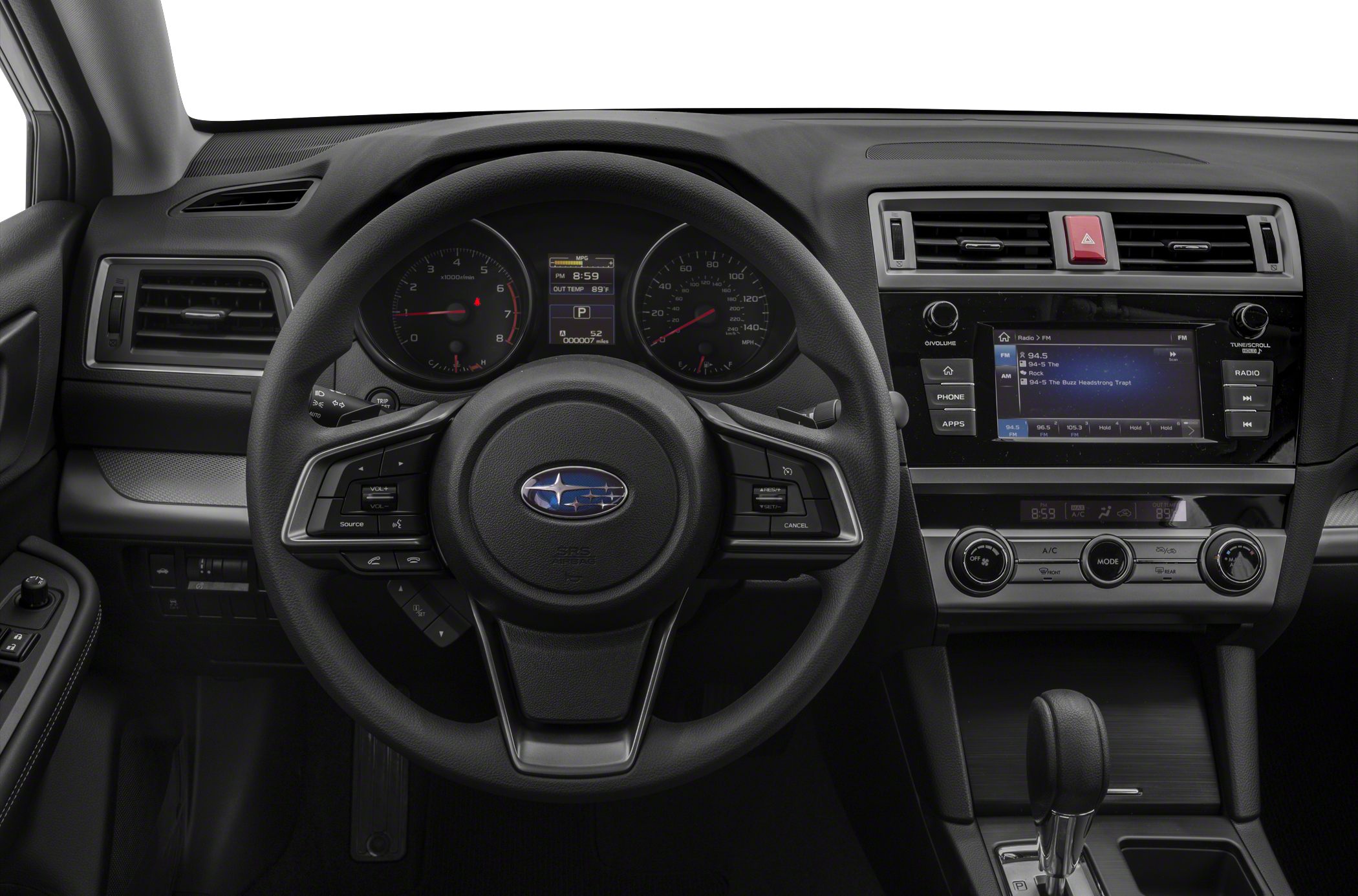 Multifunction steering wheel and touchscreen dashboard with controls