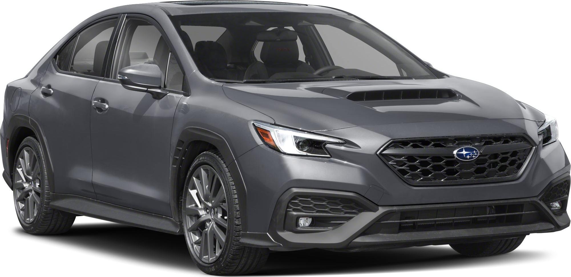 Sport sedan front with hood scoop and hexagonal grille