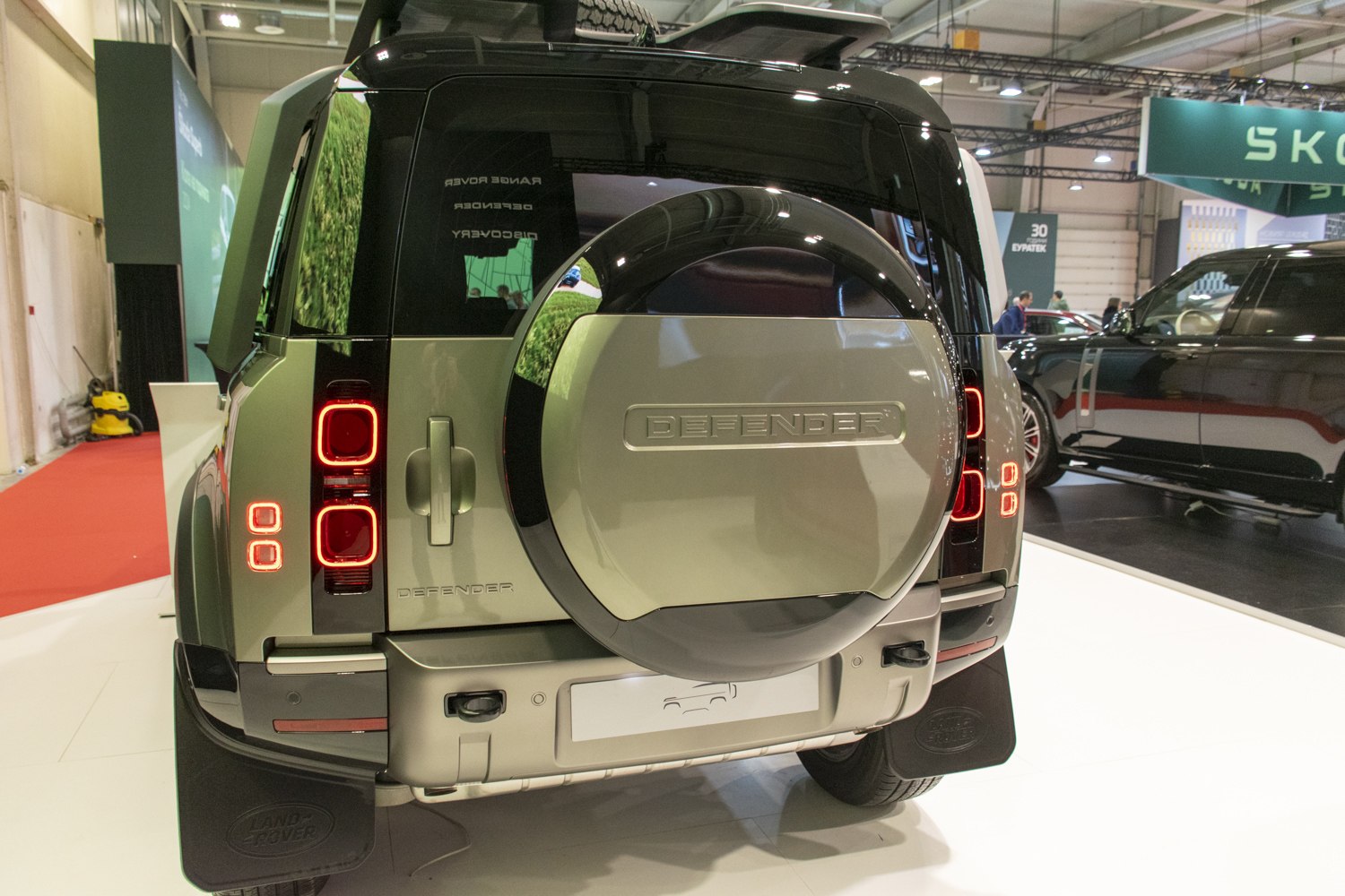 Rear view with spare wheel cover and LED taillights