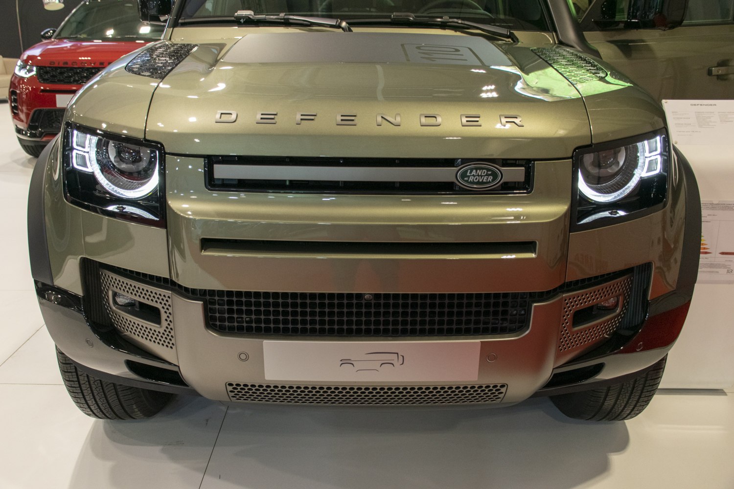 Front grille and LED headlights with bold lettering.