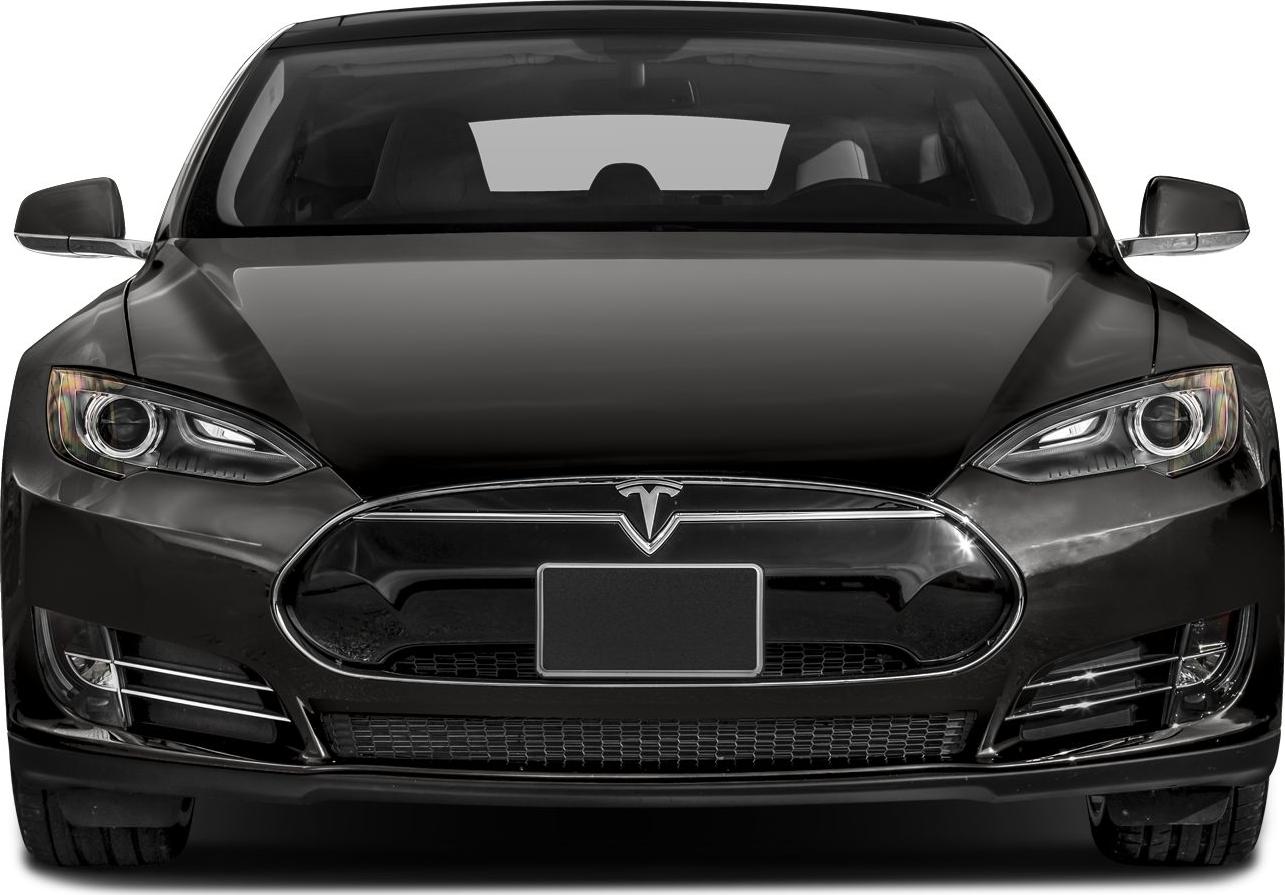 Front view with sporty headlights and signature grille
