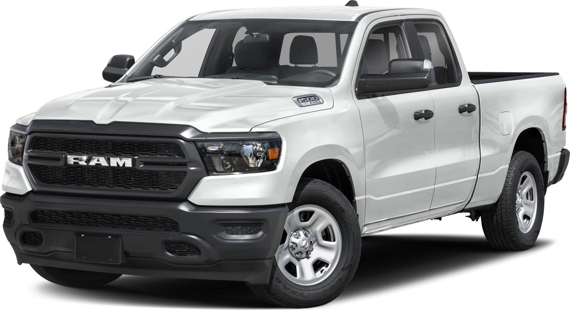 Bold front grille and modern headlights on rugged pickup truck