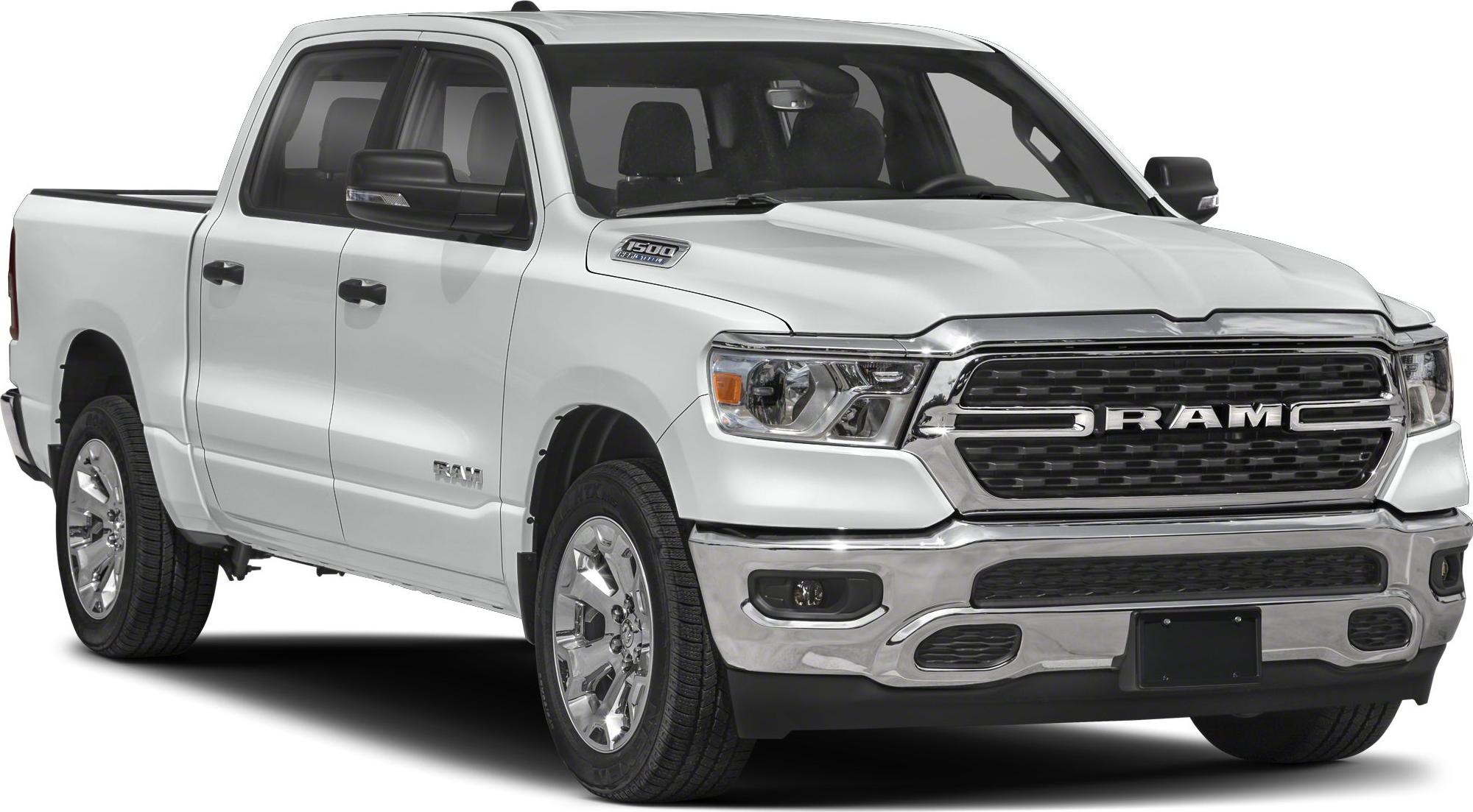 Bold front grille and crew cab design of a full-size pickup truck