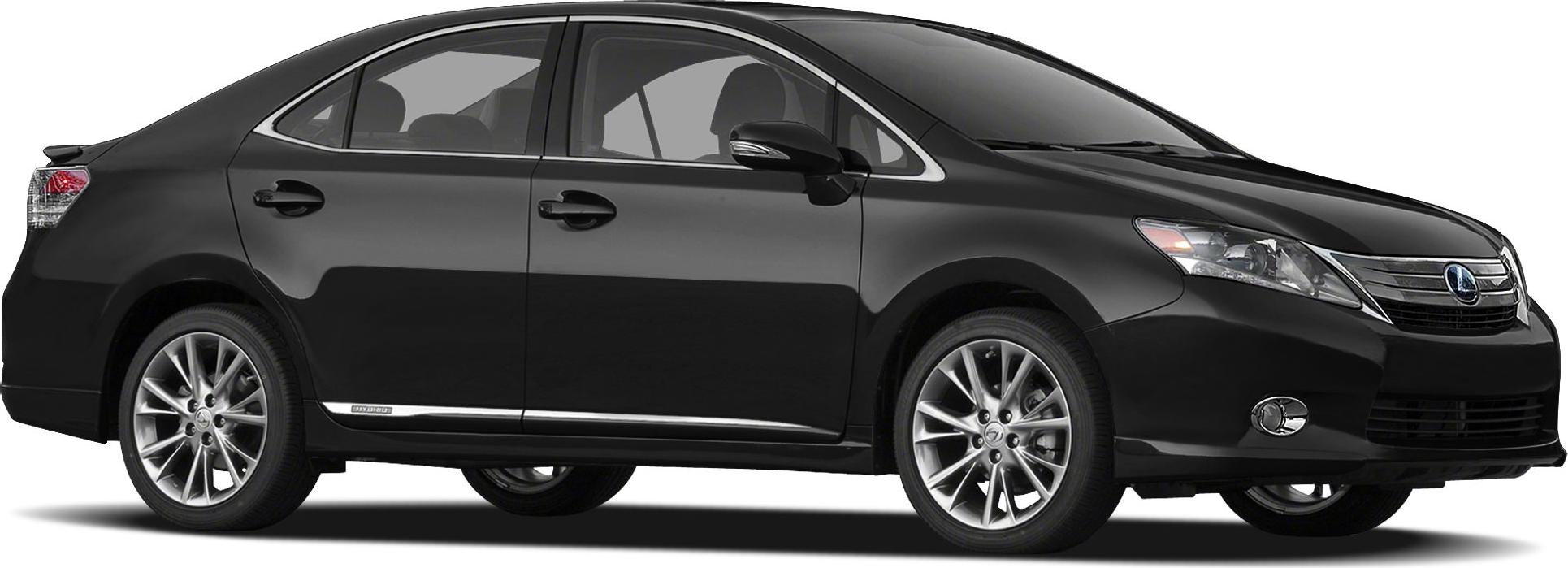 Black hybrid sedan side profile with alloy wheels and aerodynamic shape