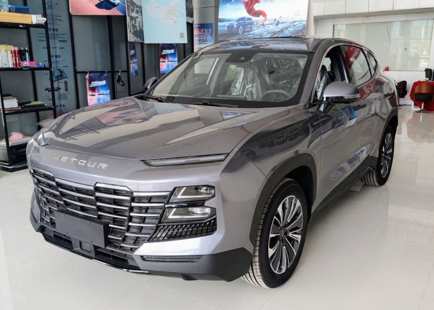 Bold front grille and distinctive LED headlights.