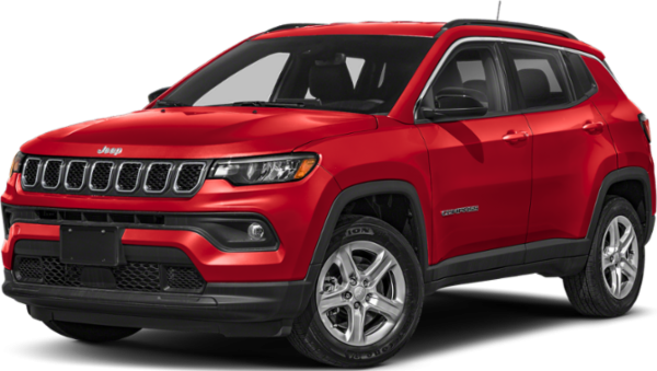 Red SUV with seven-slot grille and LED headlights