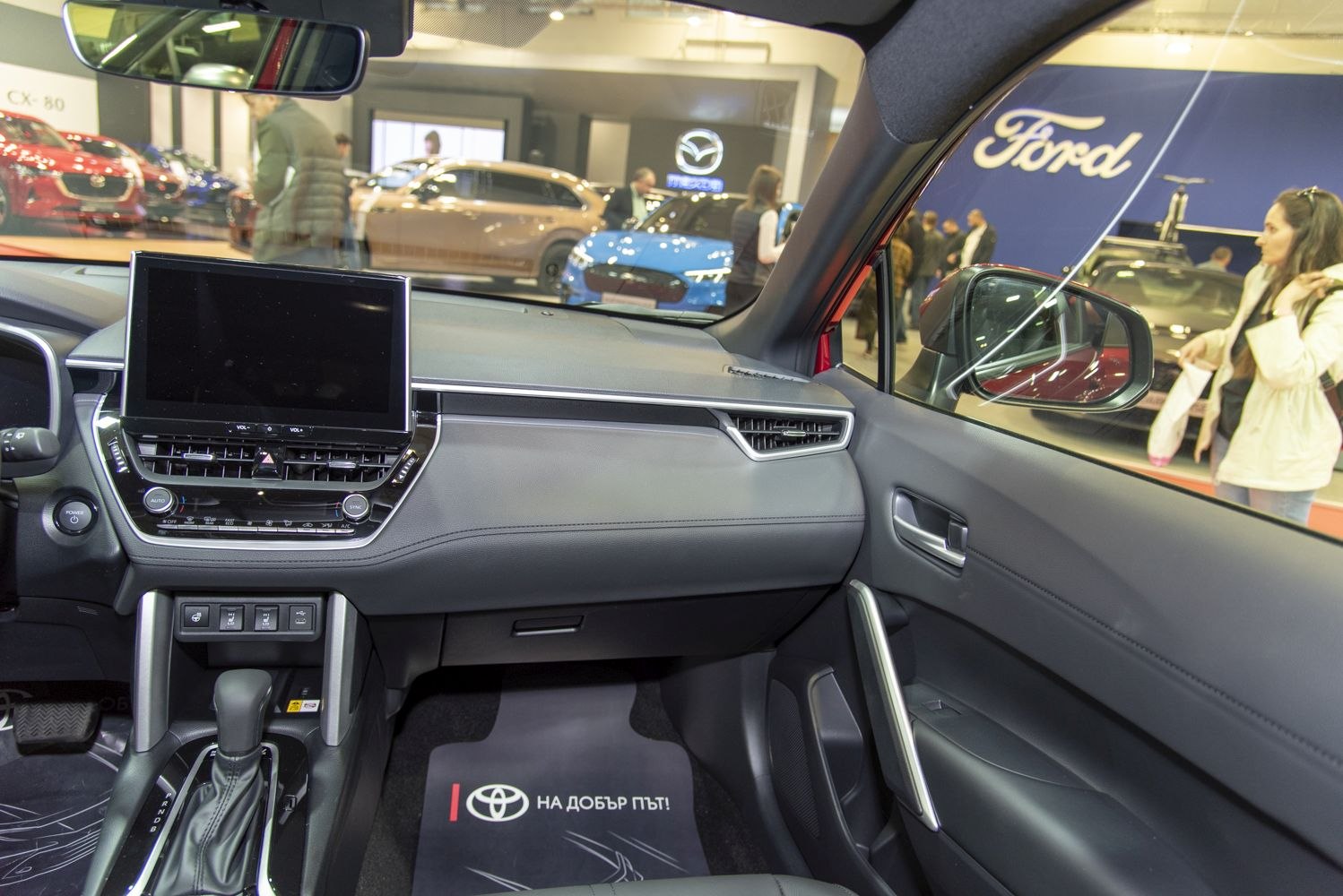 Modern dashboard and central infotainment touchscreen display