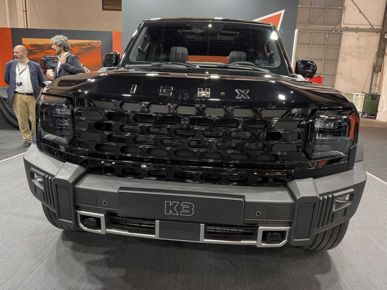 Bold grille with LED headlights and rugged front bumper