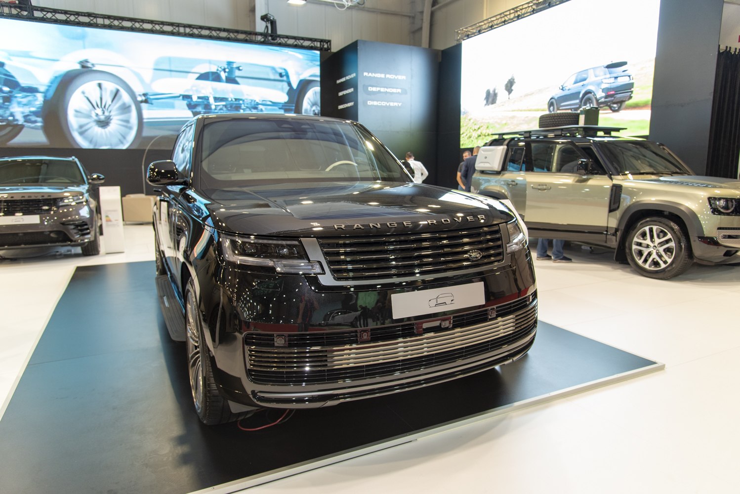 Front grille and LED headlights of a luxury SUV