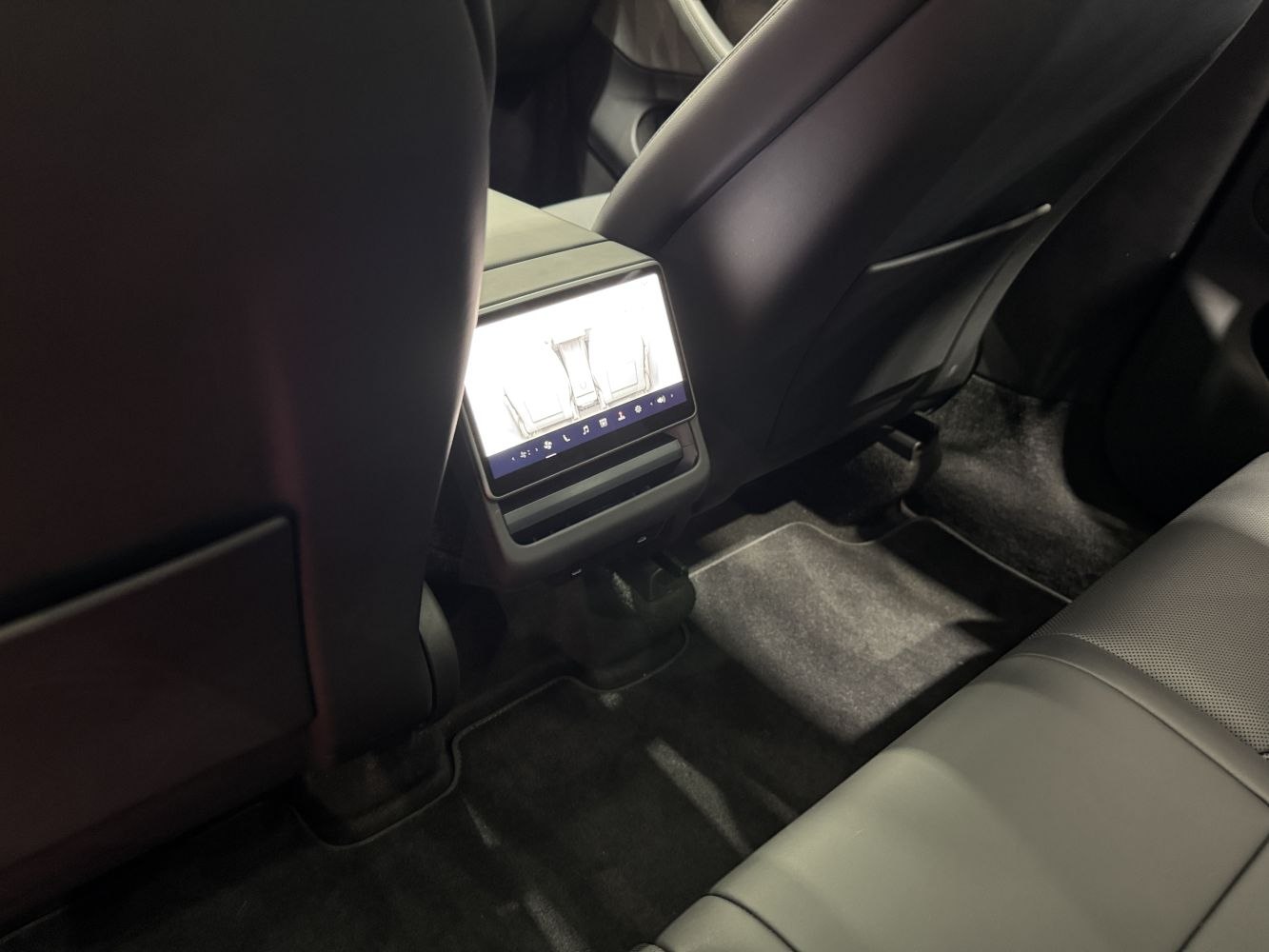 Rear seat digital control display and center console