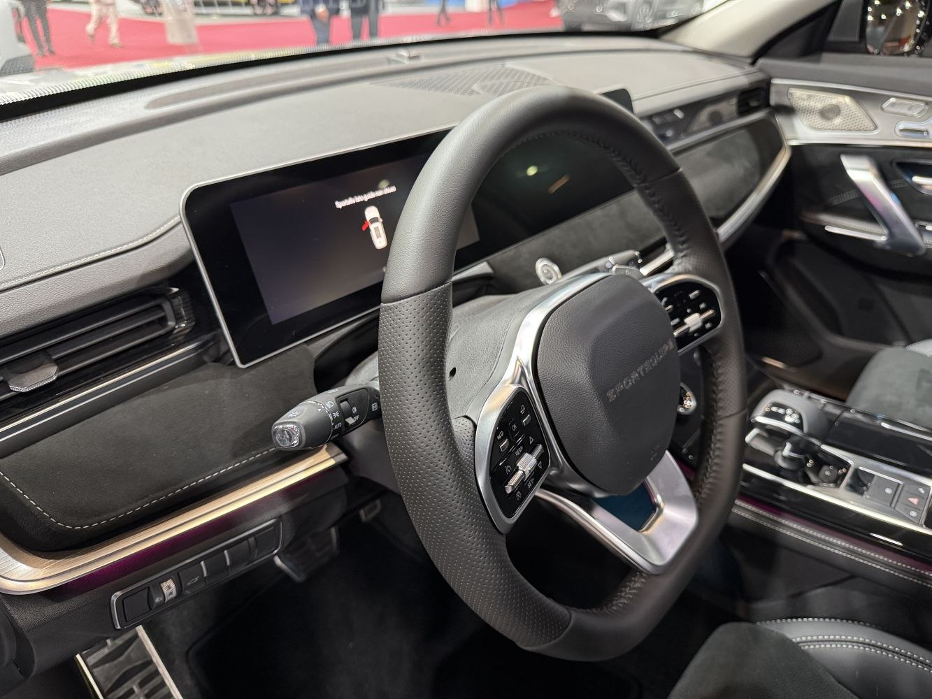 Modern digital instrument cluster and multifunction steering wheel