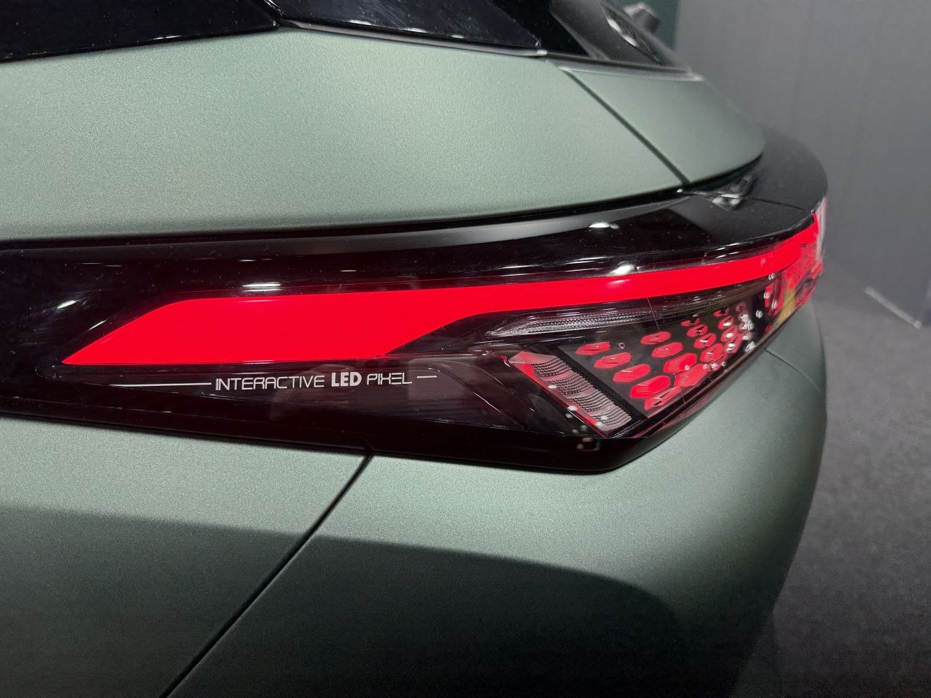 Interactive LED pixel tail light with sleek, modern design