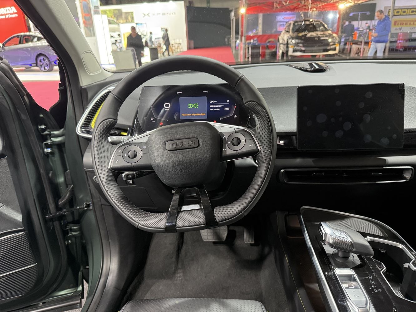 Modern steering wheel and digital dashboard display