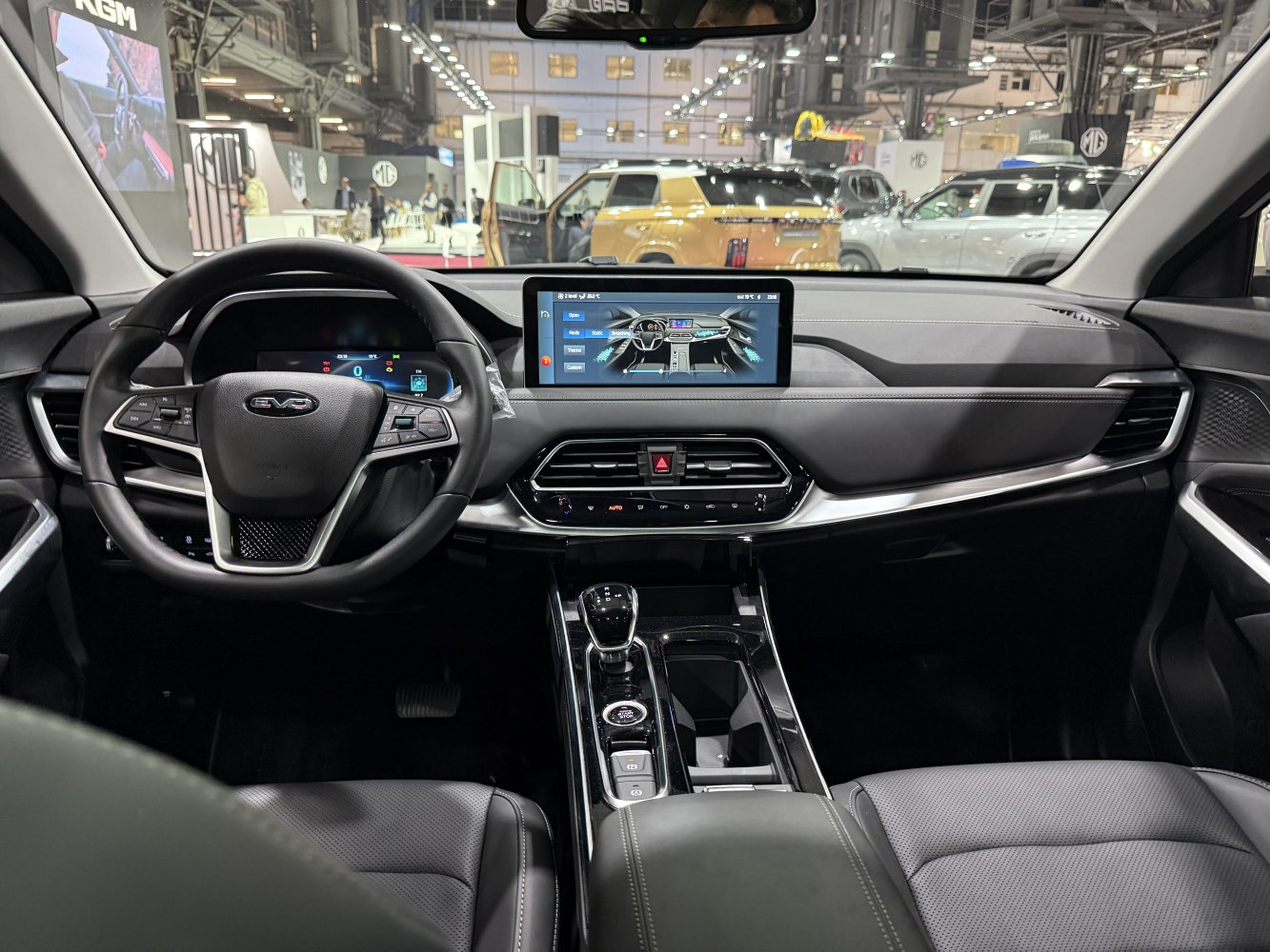 Modern interior with digital dashboard and touchscreen infotainment
