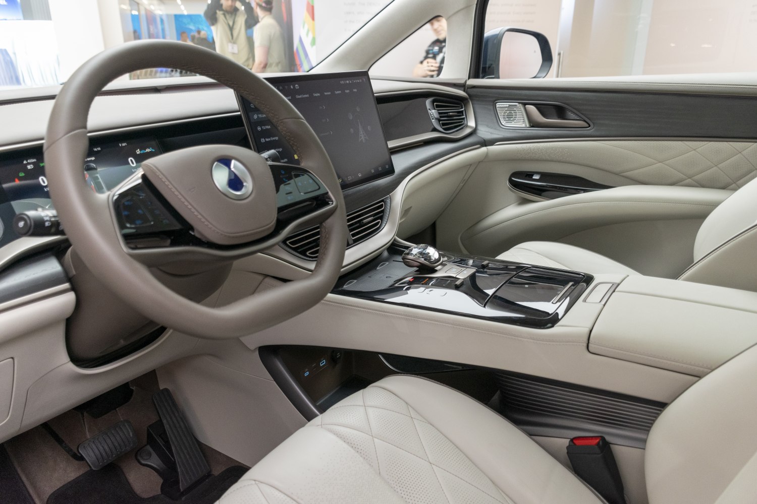 Luxury interior with digital dashboard and touchscreen console