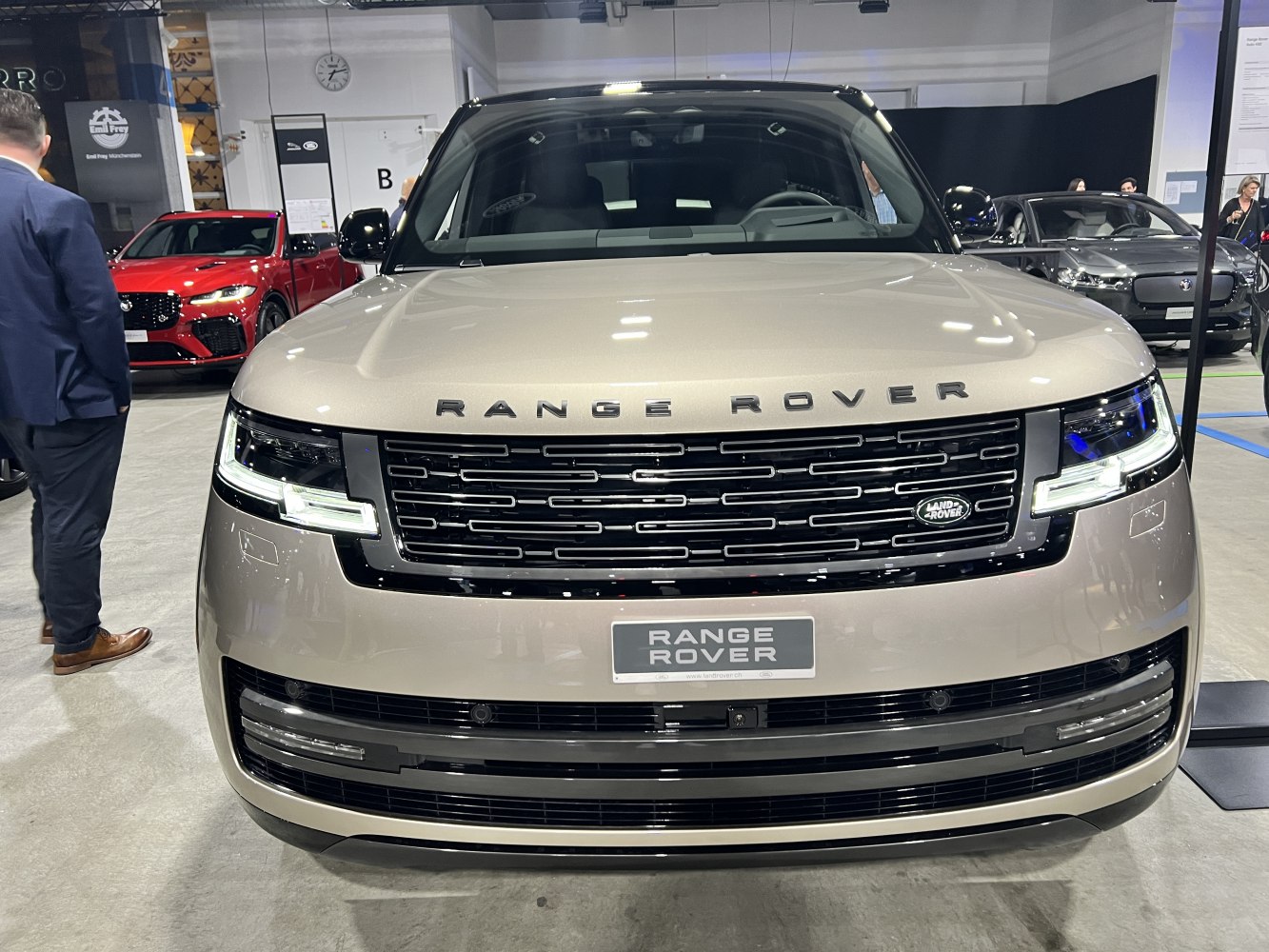 Front view with grille and LED headlights