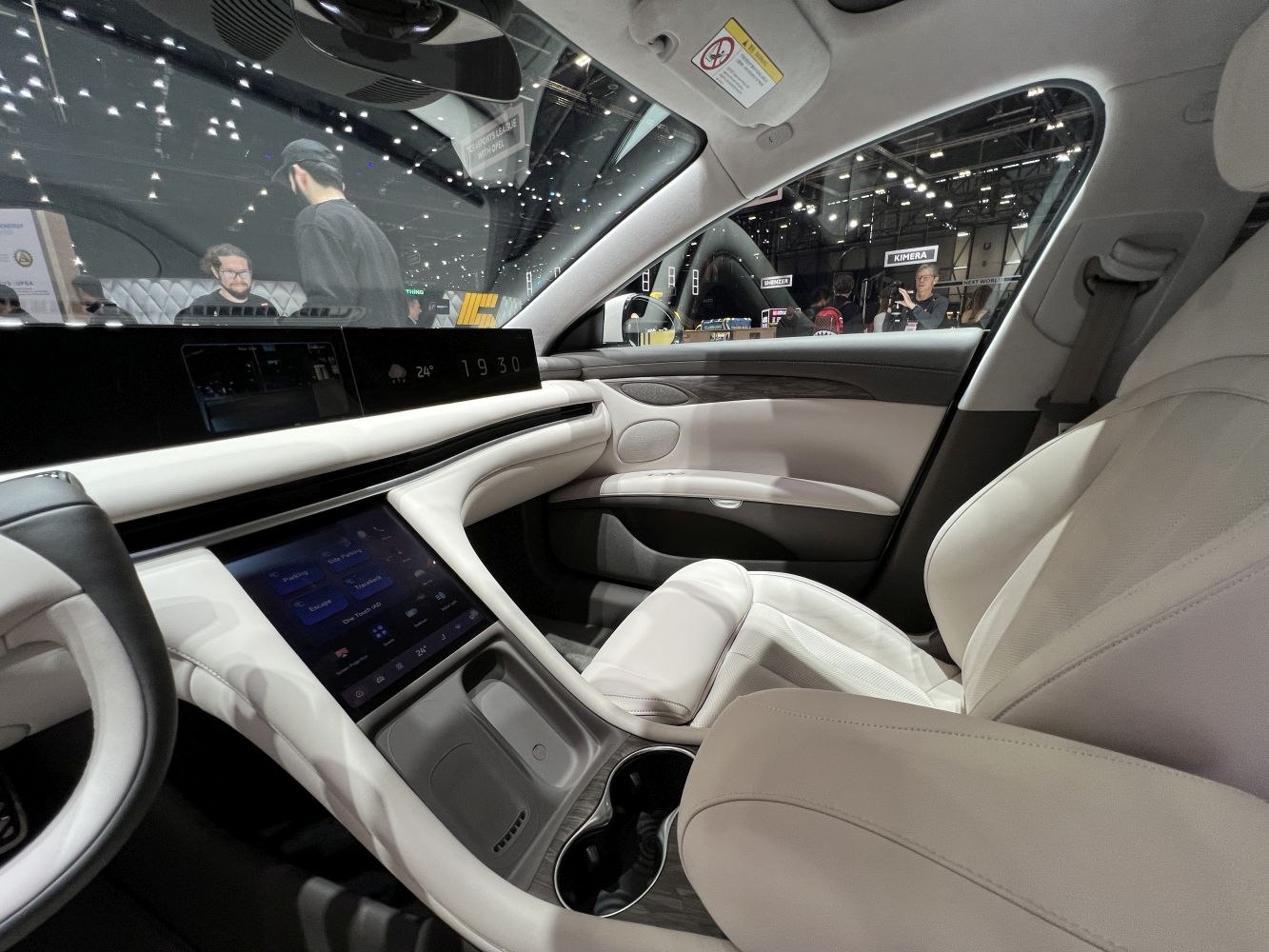 Luxury interior with digital dashboard and touchscreen controls