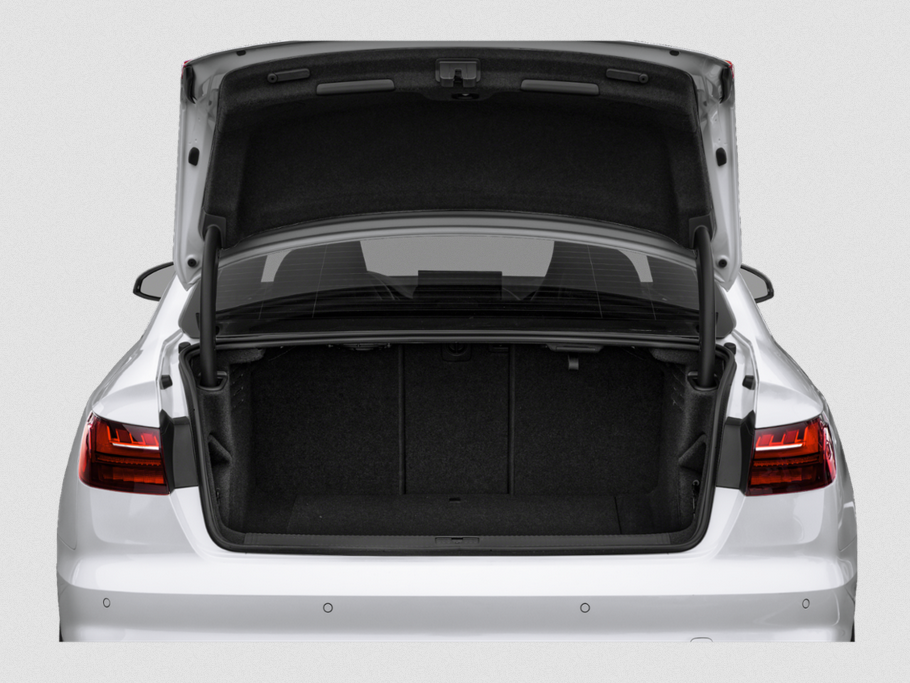 Open trunk with spacious cargo area and rear LED lights