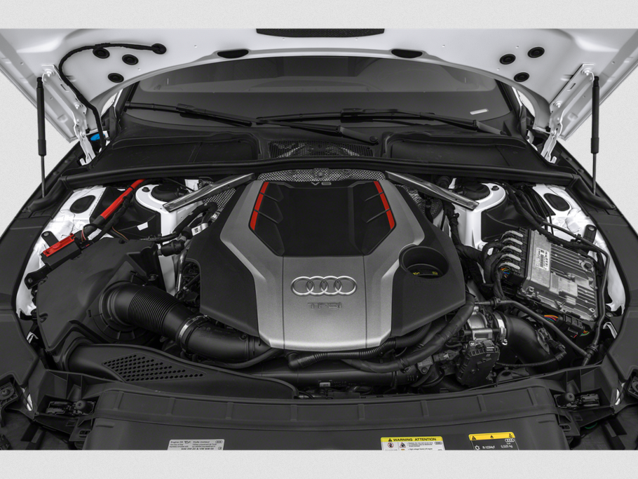 Audi S4 Avant B9 2019 facelift TFSI engine bay with modern layout