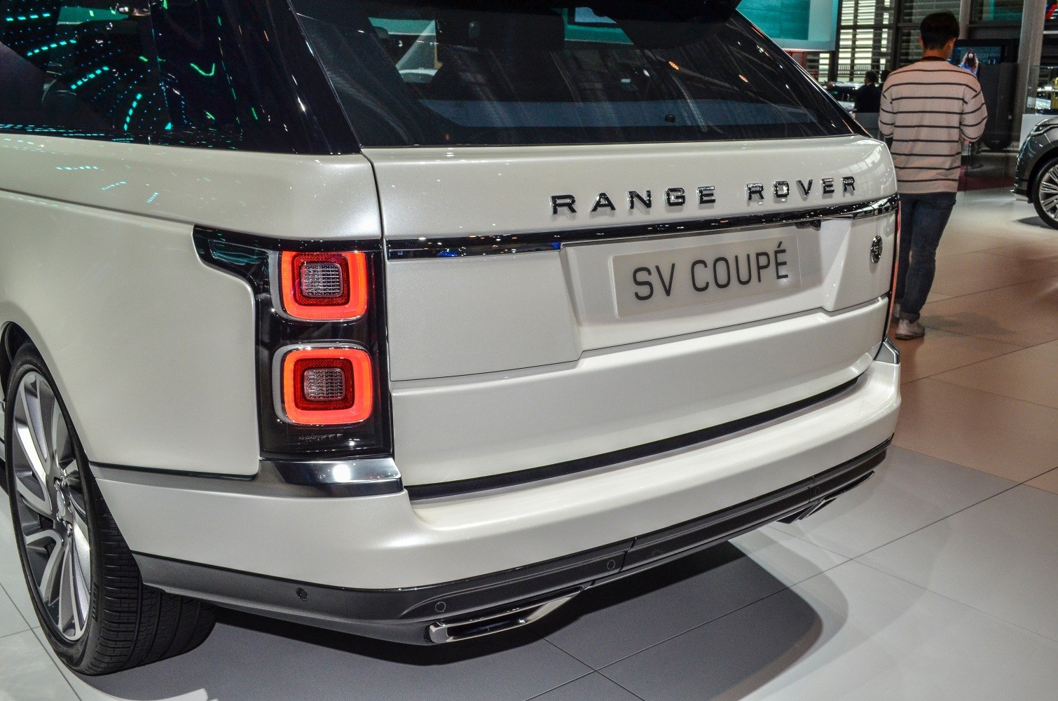 Rear view with distinctive square LED tail lights and SV Coupe badge