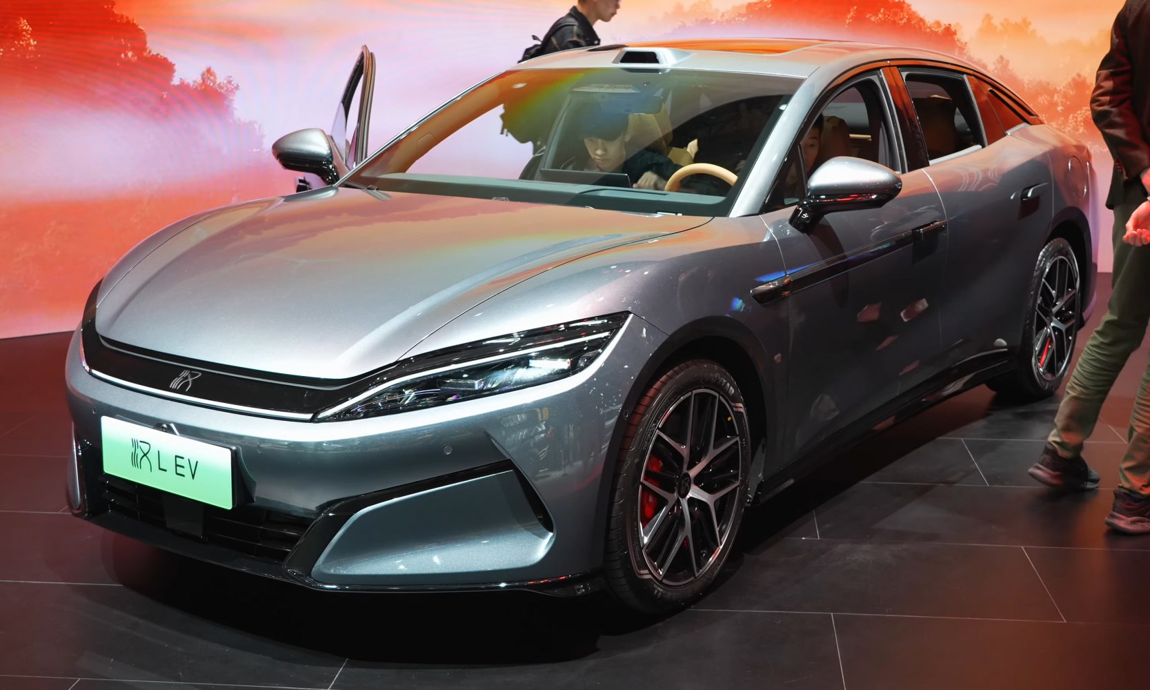 Sleek front view with LED headlights and sporty alloy wheels